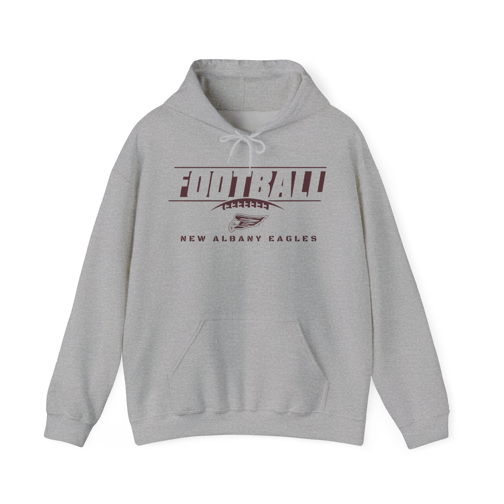 Adult Unisex New Albany Eagles Goal Line Maroon Graphic Hoodie