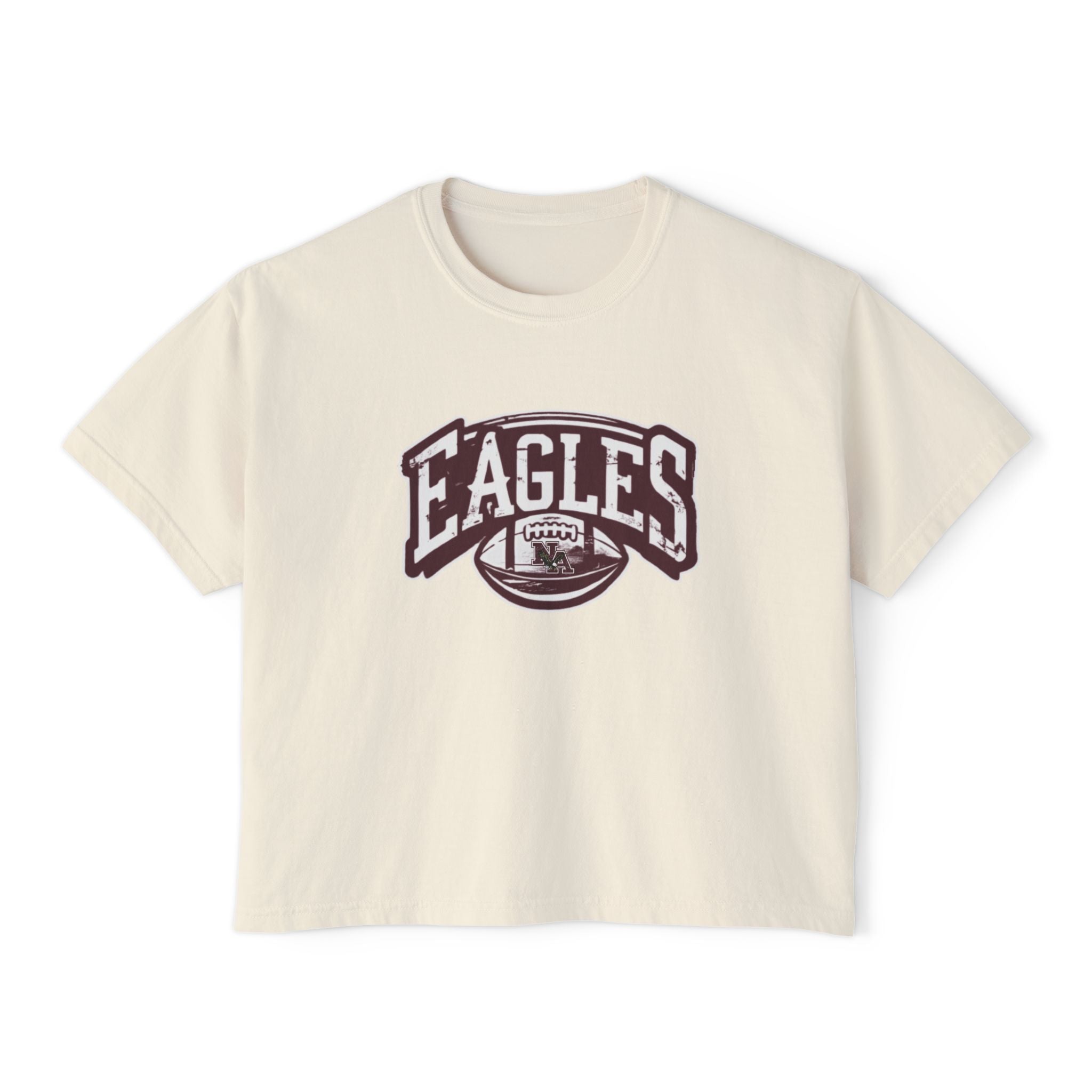 Women's Eagles Football Motion Graphic Boxy Crop Short Sleeve Tee