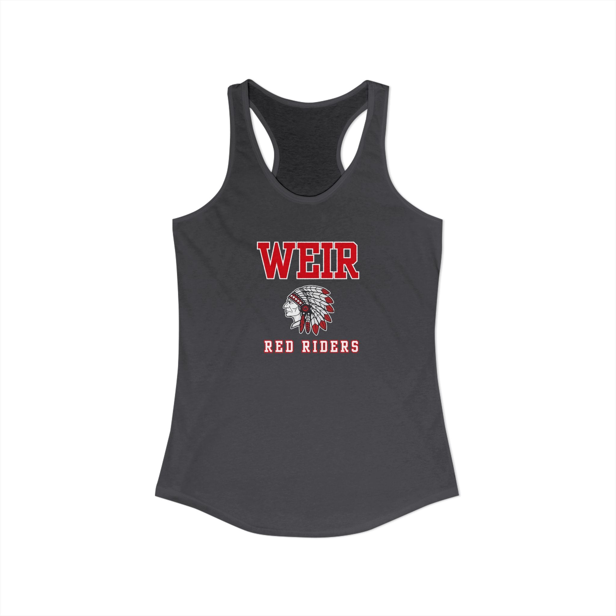 Women's Weir Red Riders Classic Mascot Graphic Next Level Racerback Tank