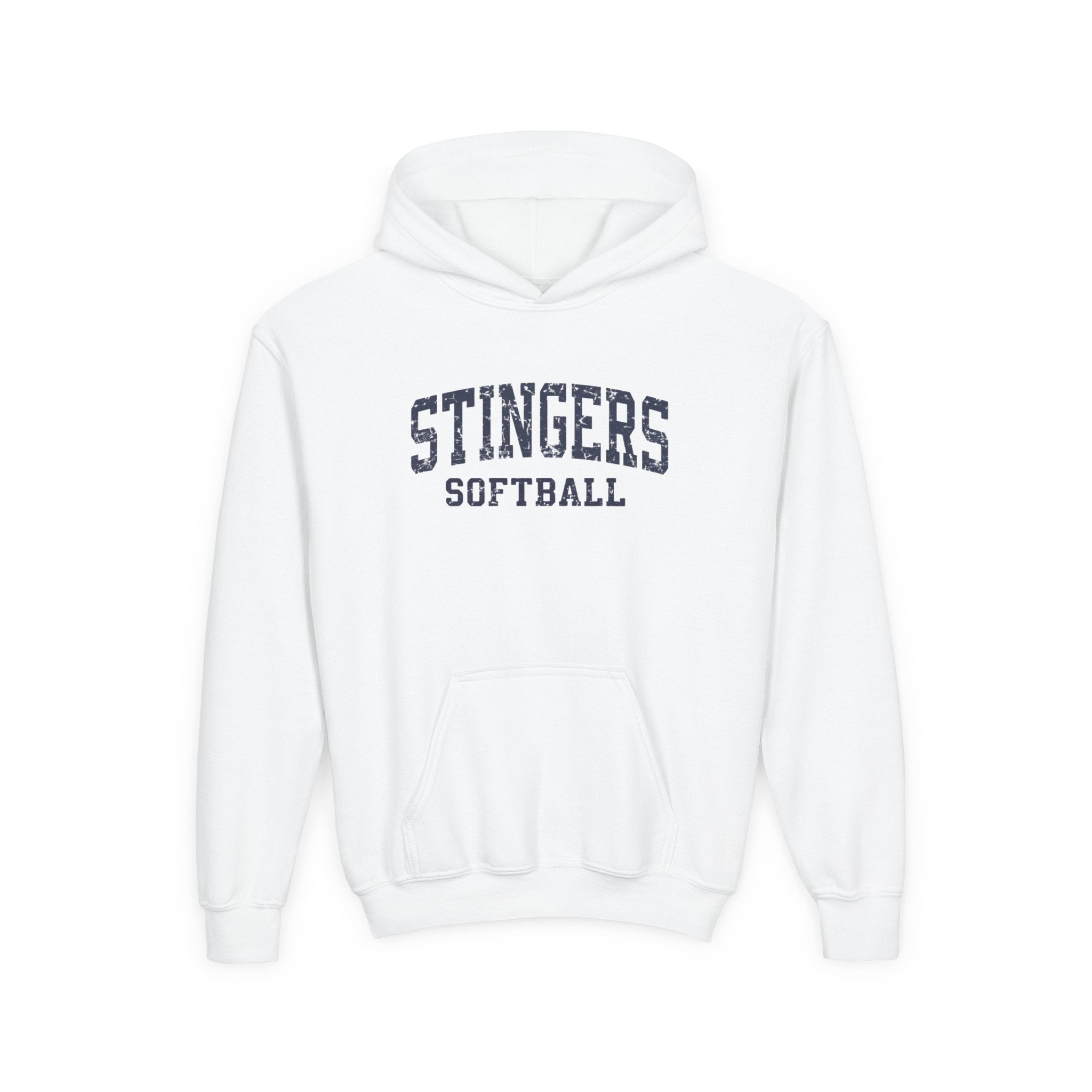 Youth Stingers Softball Vintage Distressed Graphic Hoodie