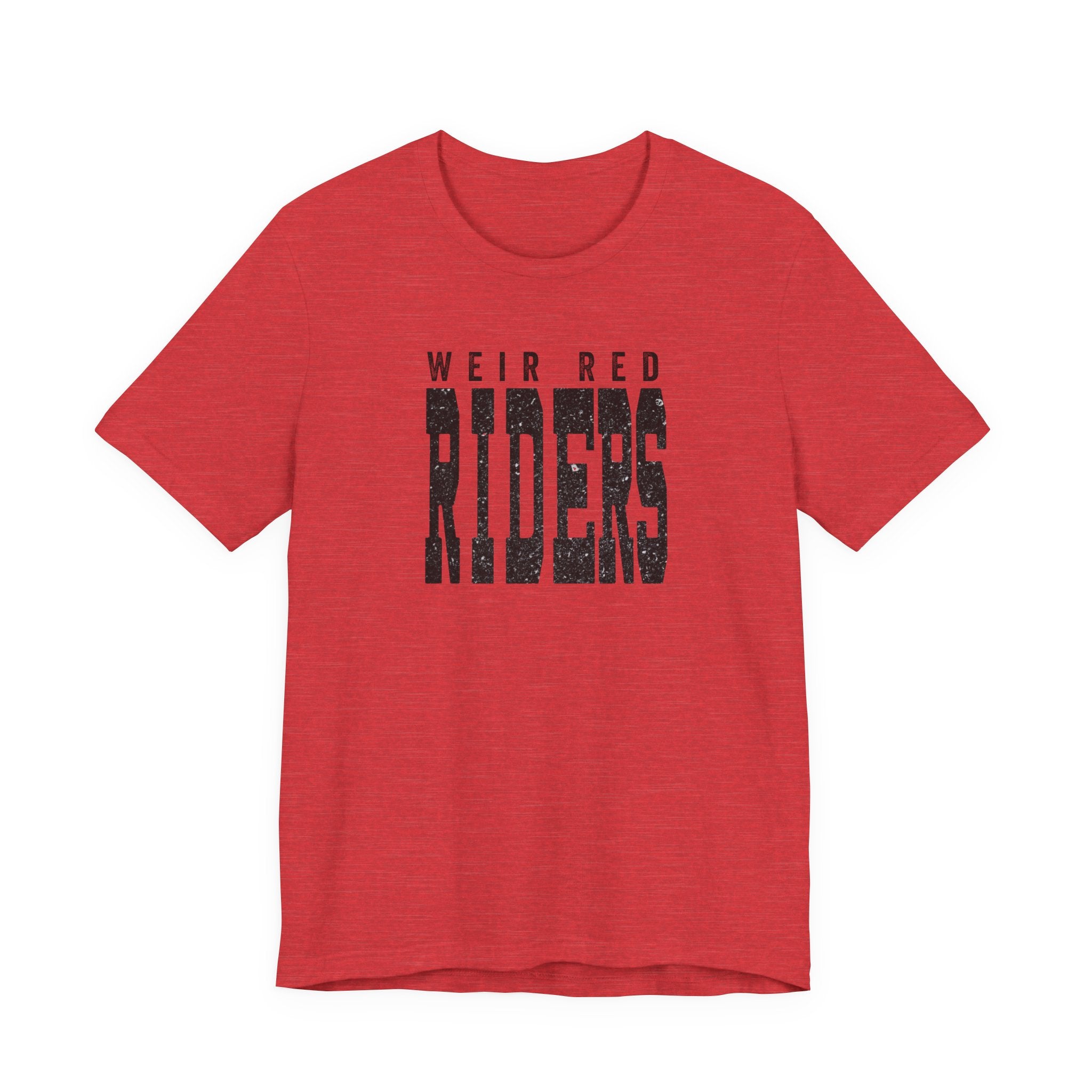Adult Unisex Weir Red Riders Distressed Enlarged Graphic Short Sleeve Bella + Canvas Soft Tee