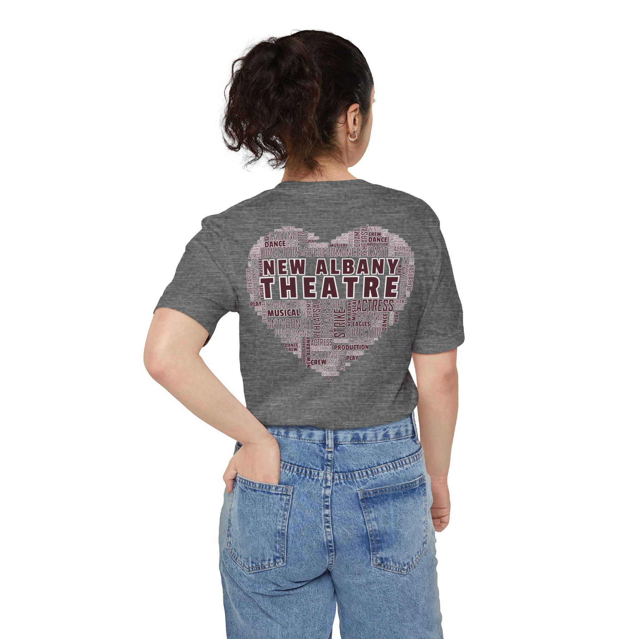 Adult Unisex New Albany Theatre Heart Graphic Pocket T-shirt