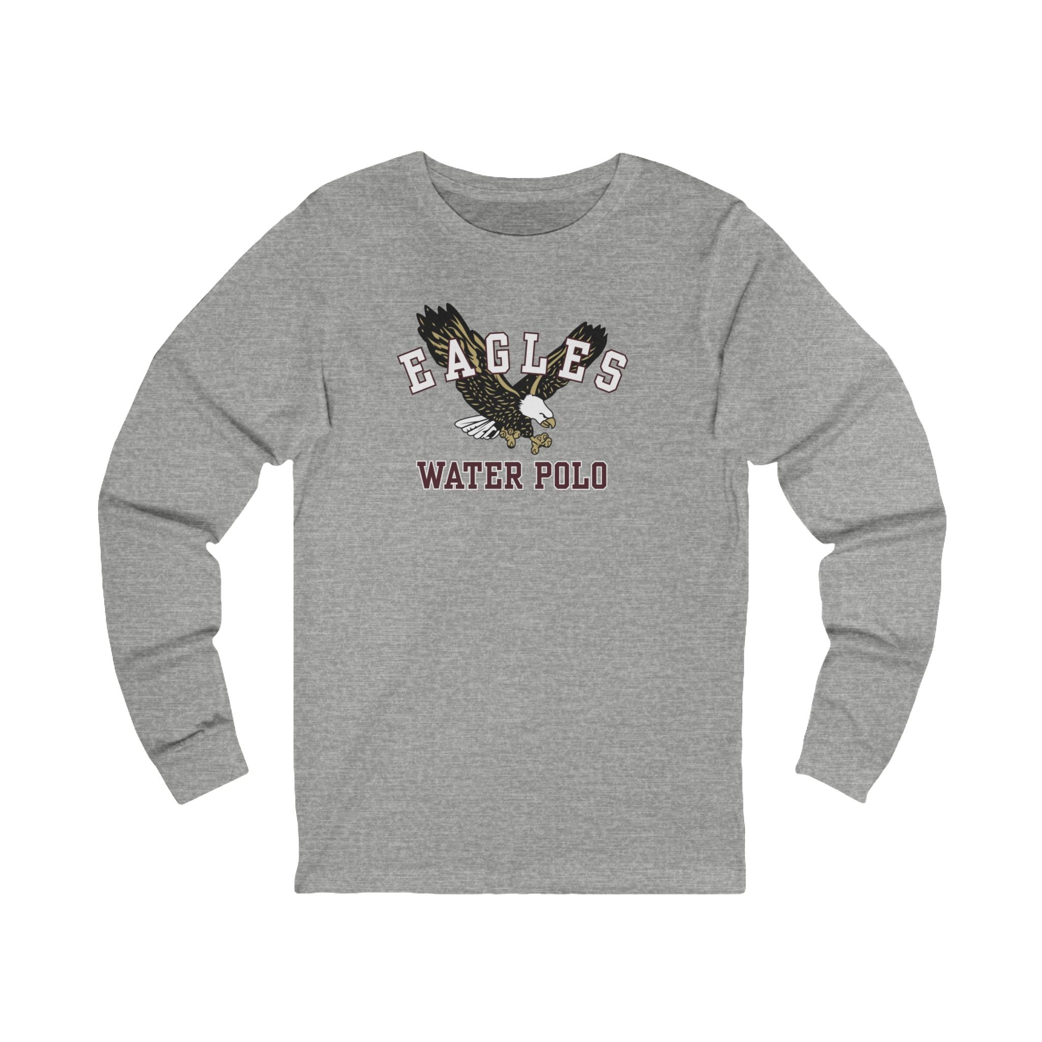 Adult Unisex Flying Water Polo Eagle Graphic Long Sleeve Soft Tee