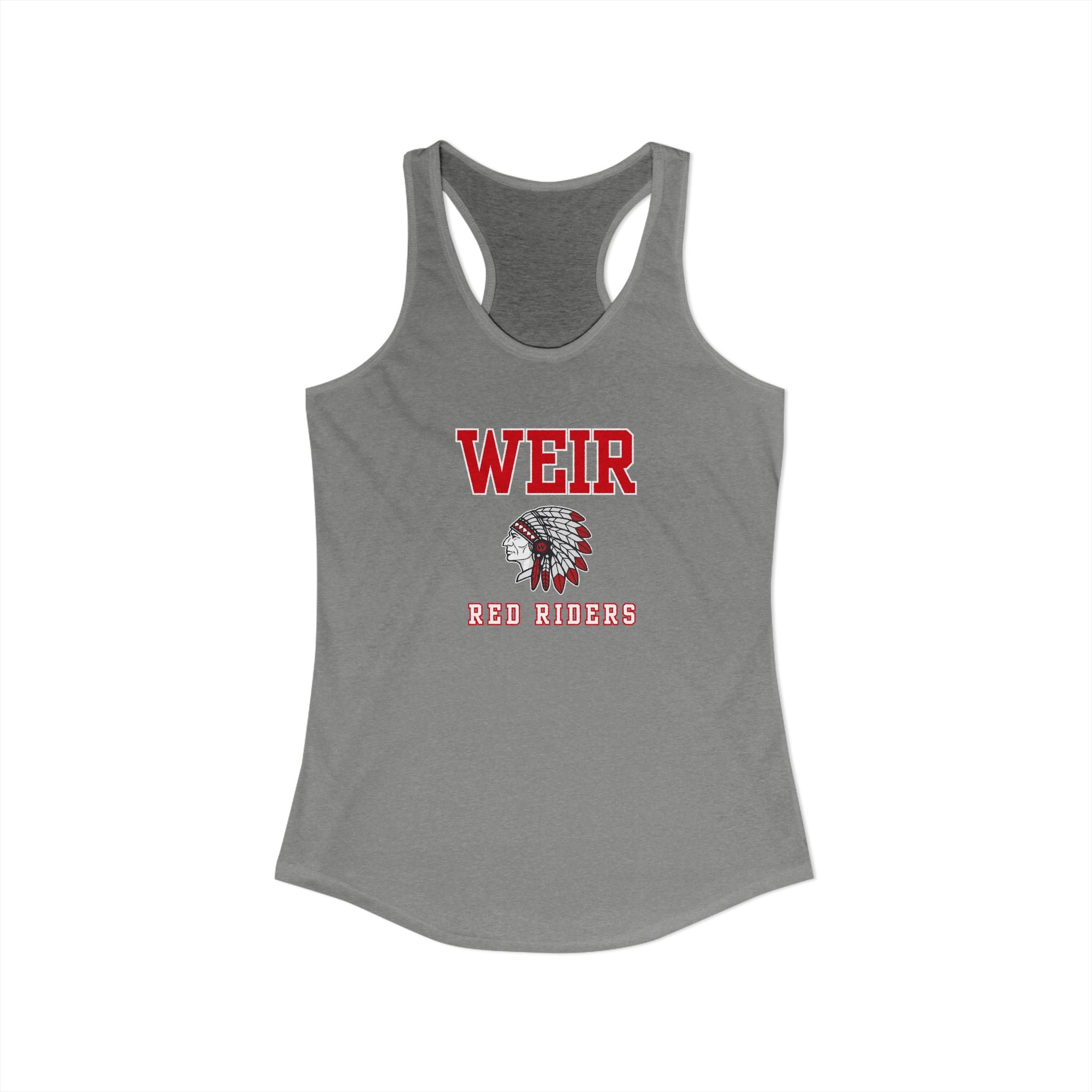 Women's Weir Red Riders Classic Mascot Graphic Next Level Racerback Tank
