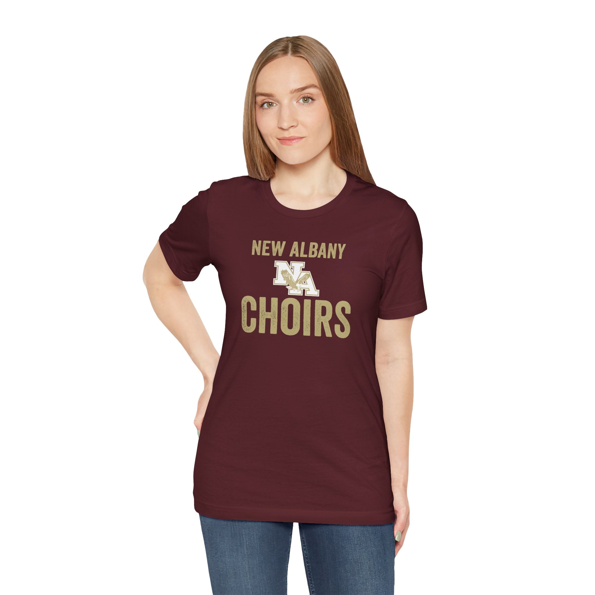 Adult Unisex Vintage Distressed New Albany Choirs Graphic Short Sleeve Soft Tee