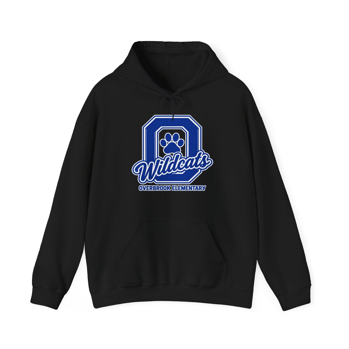 Adult Unisex Overbrook Elementary Wildcats Block Letter Graphic Hoodie