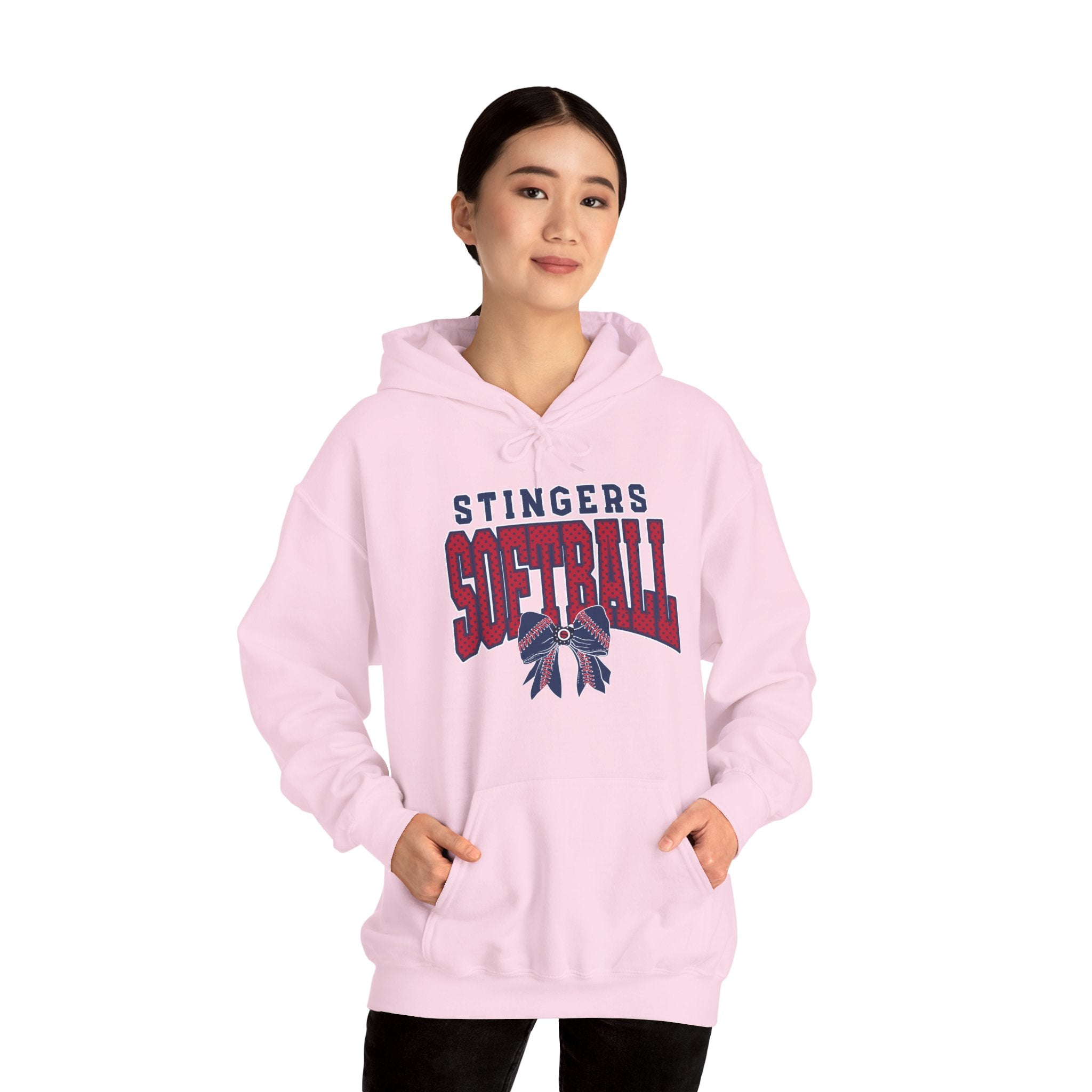 Adult Unisex Stingers Softball Stitched Bow Graphic Hoodie