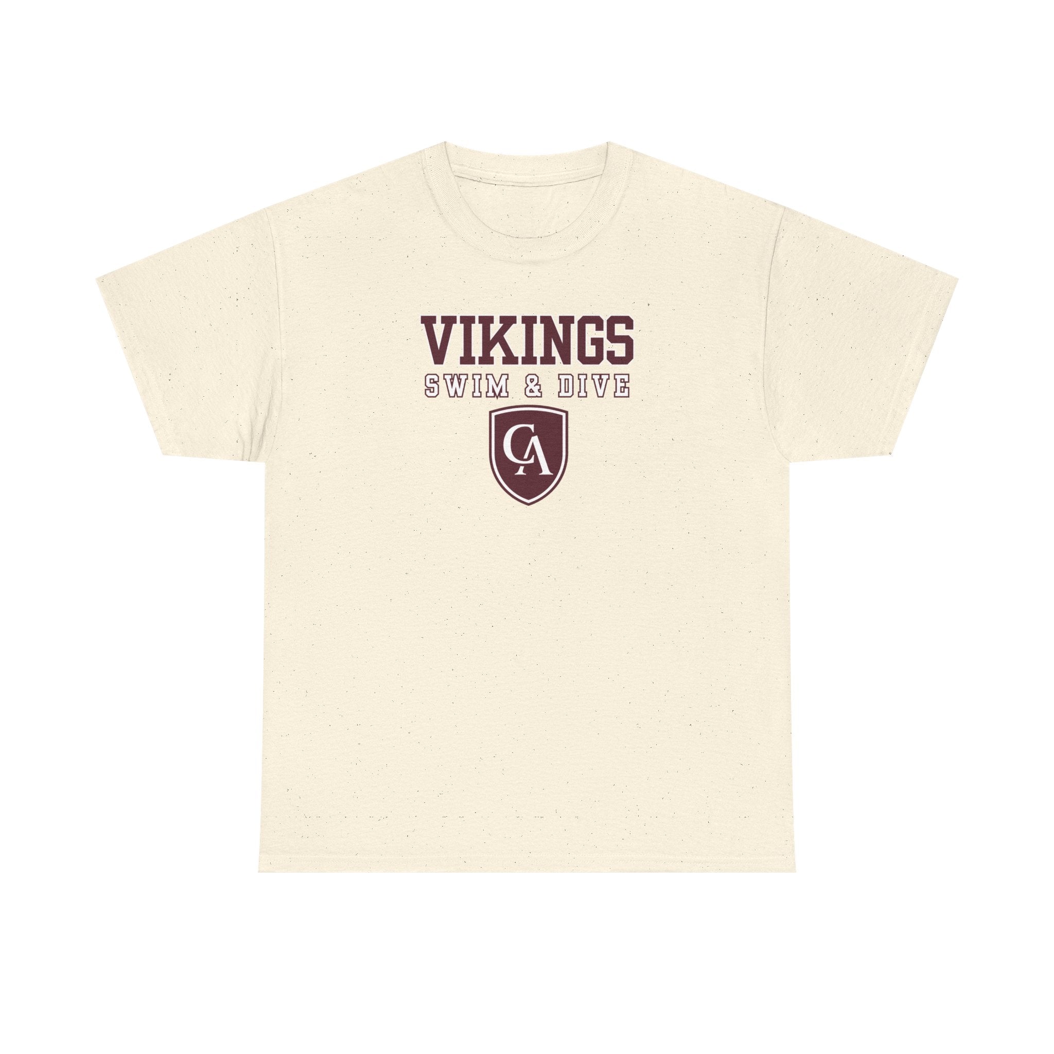 Adult Unisex Columbus Academy Vikings Swim & Dive Graphic Short Sleeve Gildan Heavy Tee