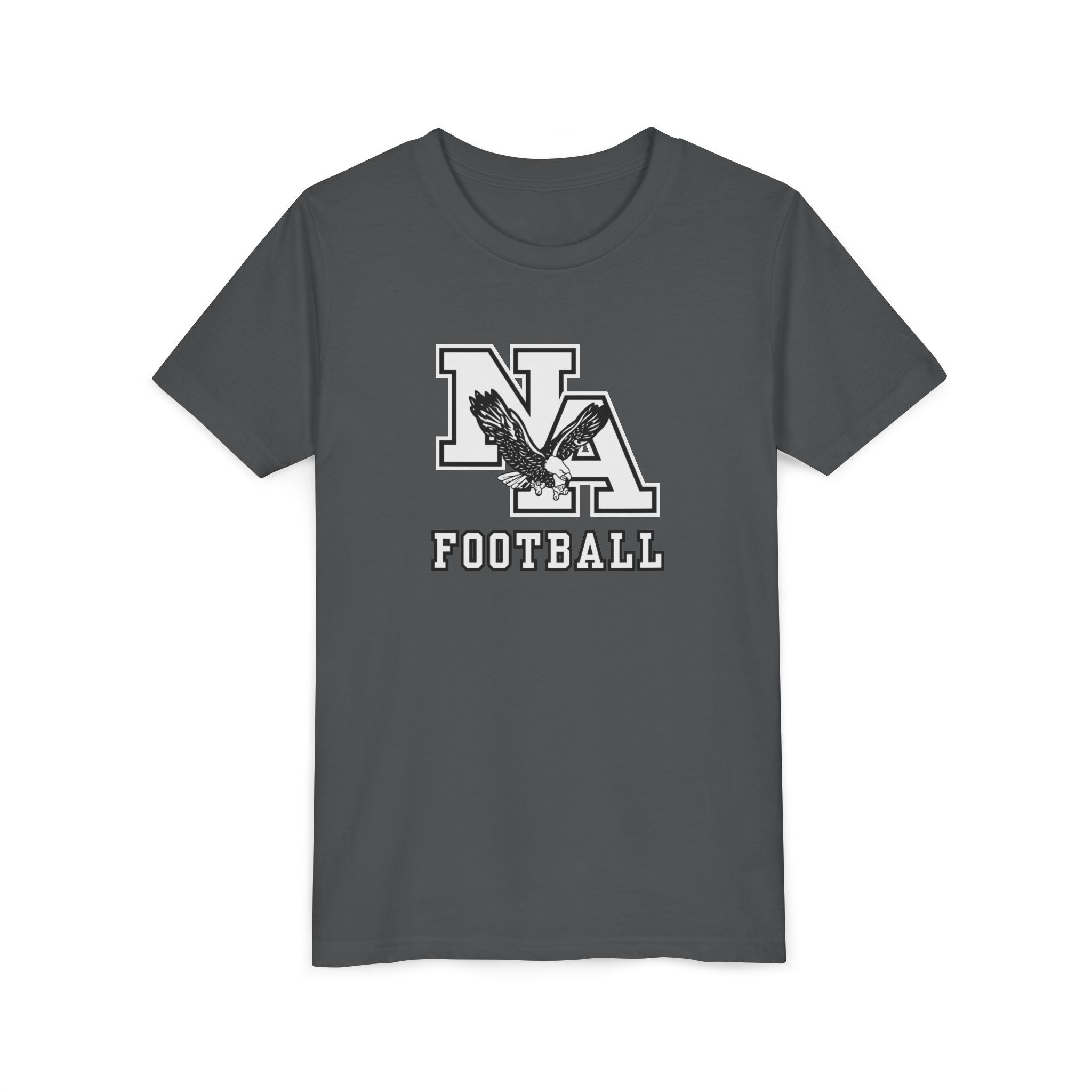 Youth Classic Logo White Football Graphic Short Sleeve Soft Tee