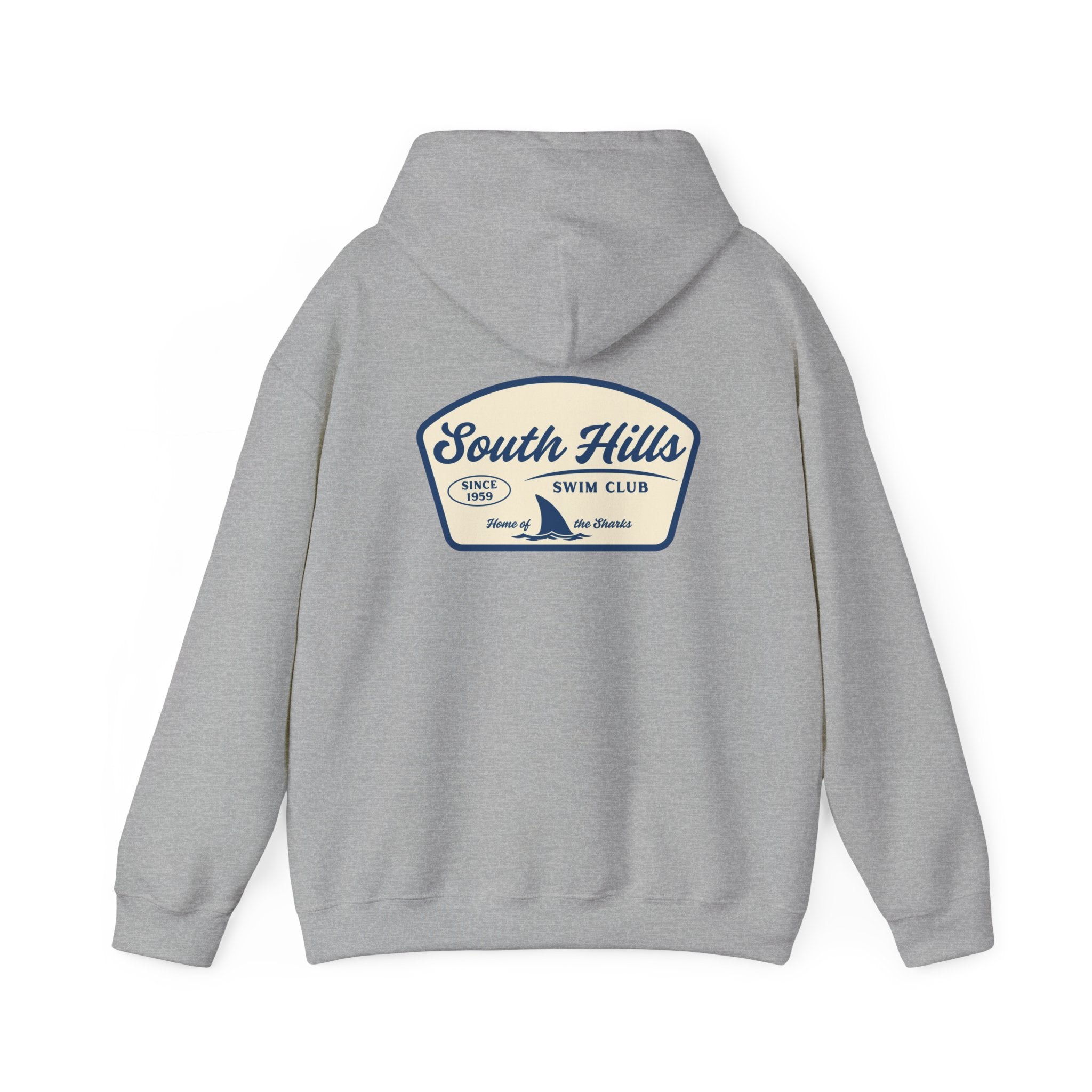 Adult Unisex South Hills Swim Club Home of the Sharks Graphic Hoodie