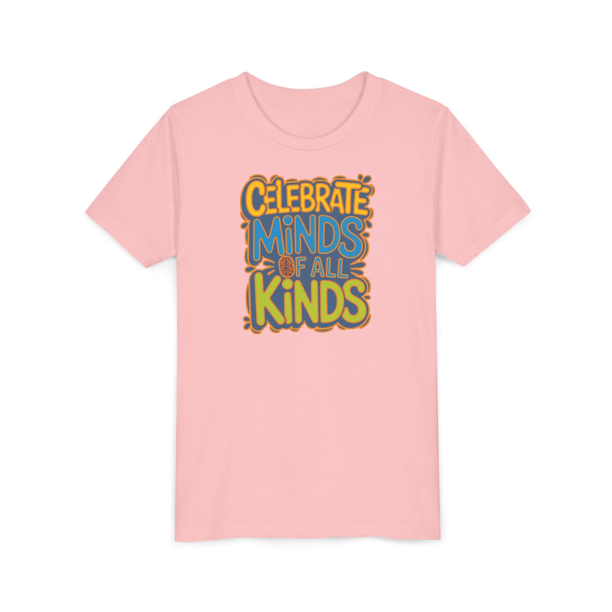 Youth Celebrate Minds Bubble Font Graphic Short Sleeve Soft Tee - Bridgeway Academy