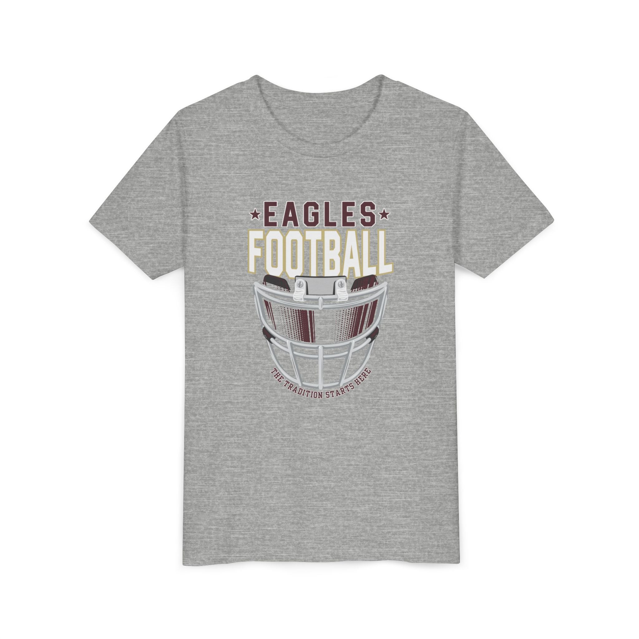 Youth Eagles White Hype Helmet Graphic Short Sleeve Soft Tee
