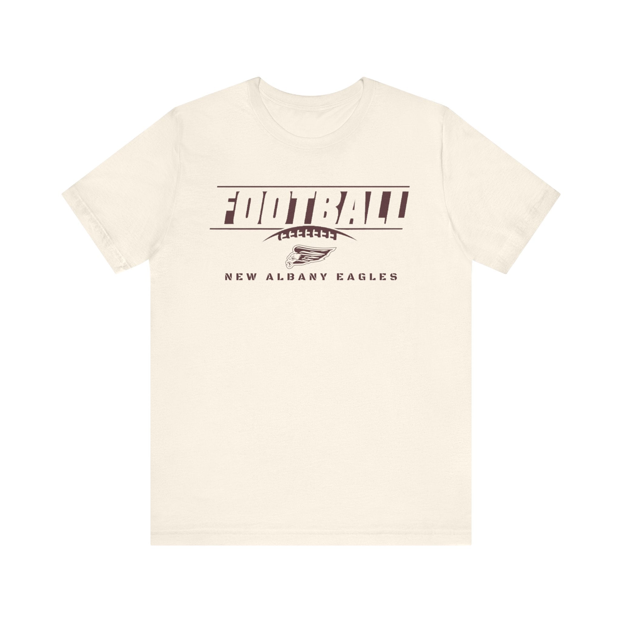 Adult Unisex New Albany Eagles Goal Line Maroon Graphic Short Sleeve Soft Tee