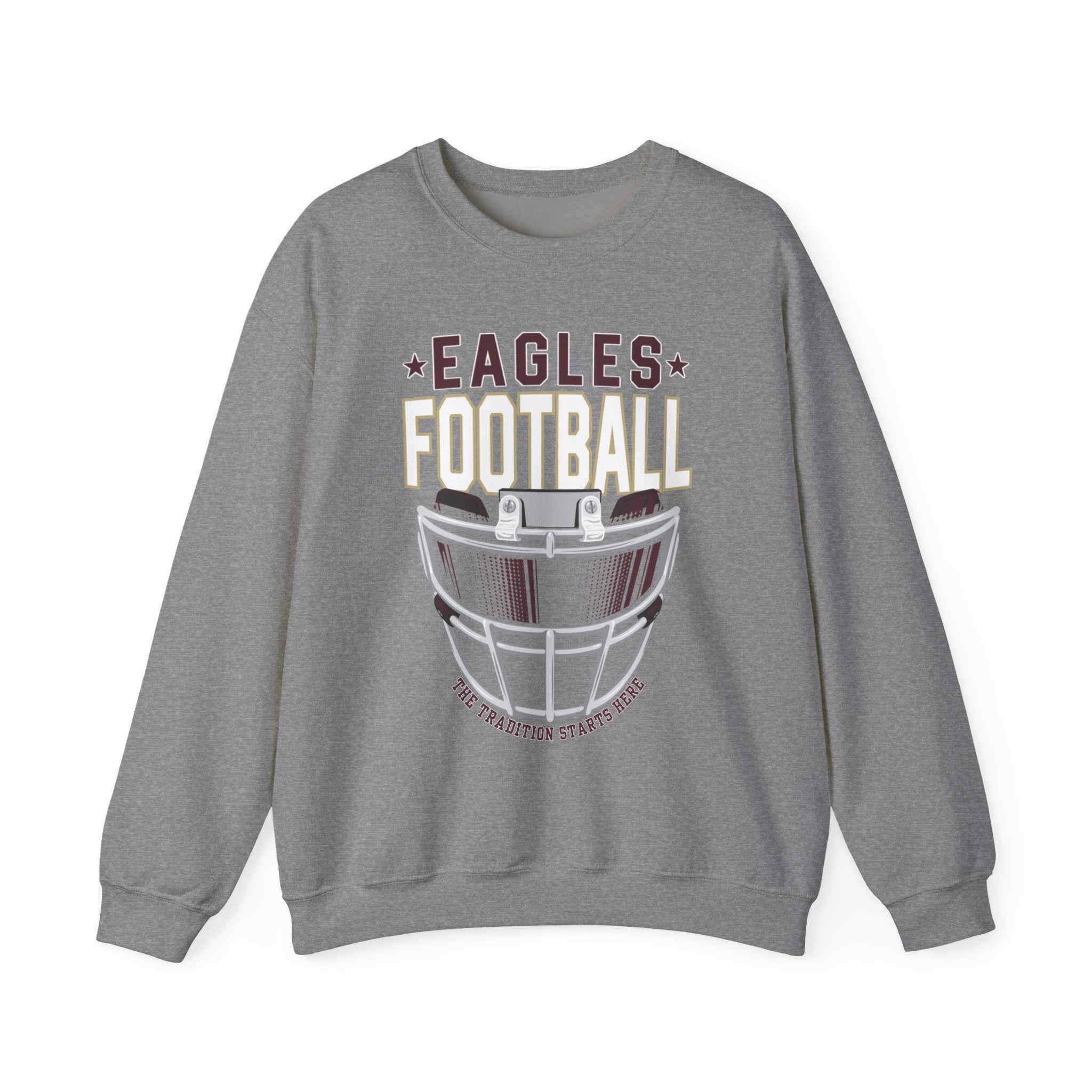 Adult Unisex Eagles White Hype Helmet Graphic Sweatshirt