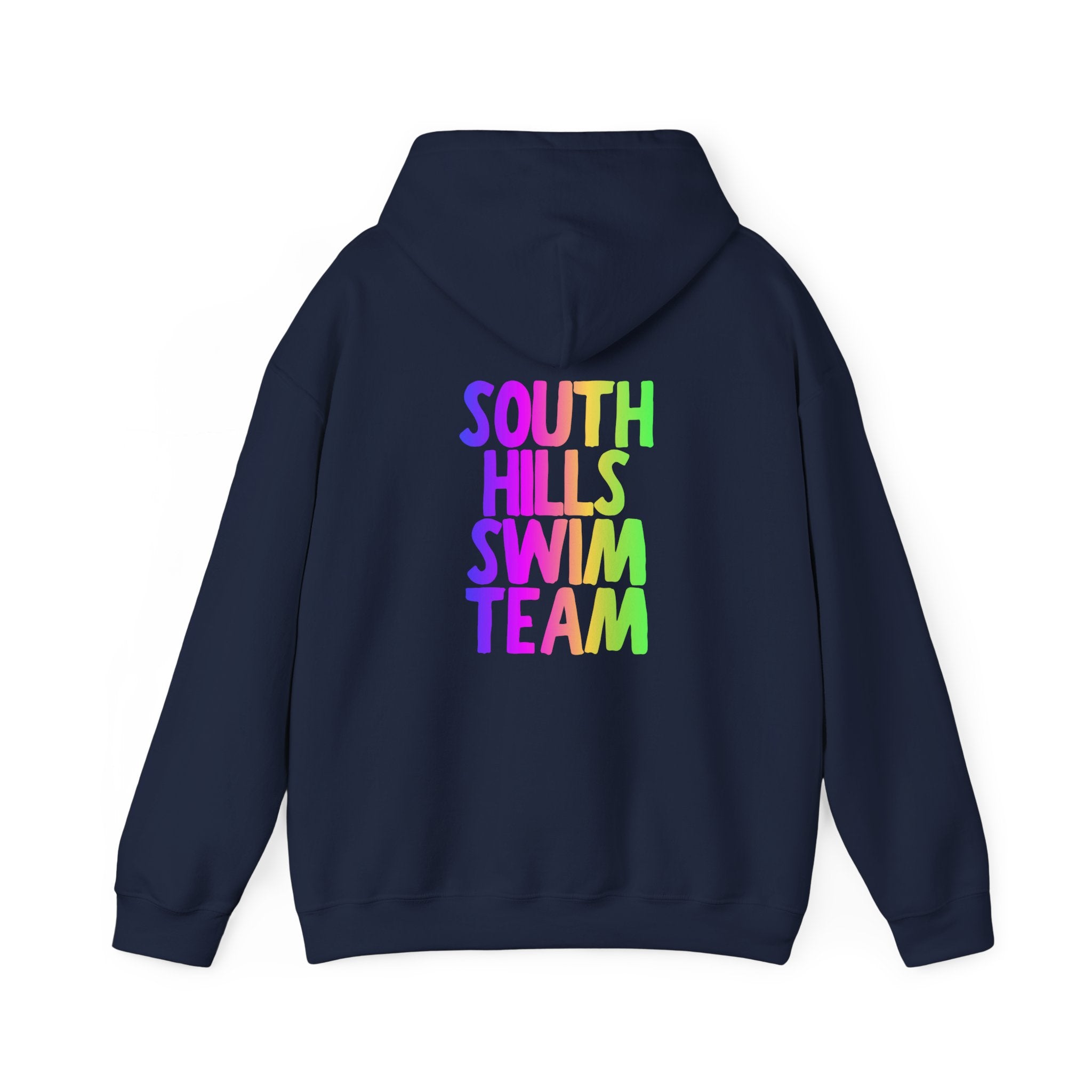 Adult Unisex South Hills Swim Team Neon Rainbow Graphic Hoodie