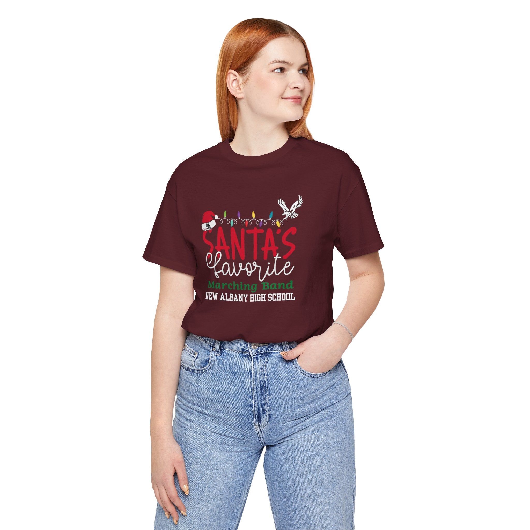 Adult Unisex Santa's Favorite Marching Band Graphic Short Sleeve Soft Tee