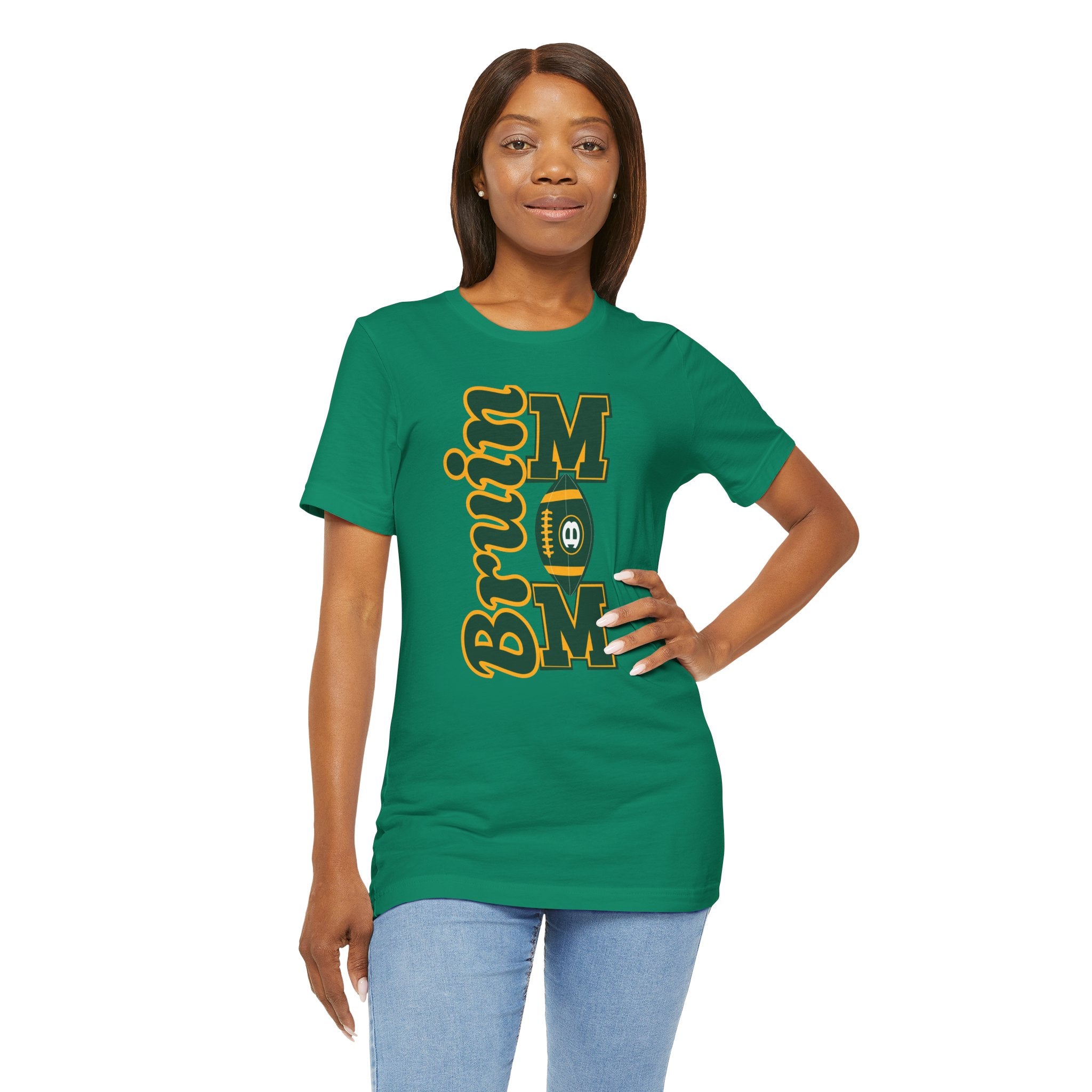 Adult Unisex Bruin Football Mom Graphic Short Sleeve Soft Tee
