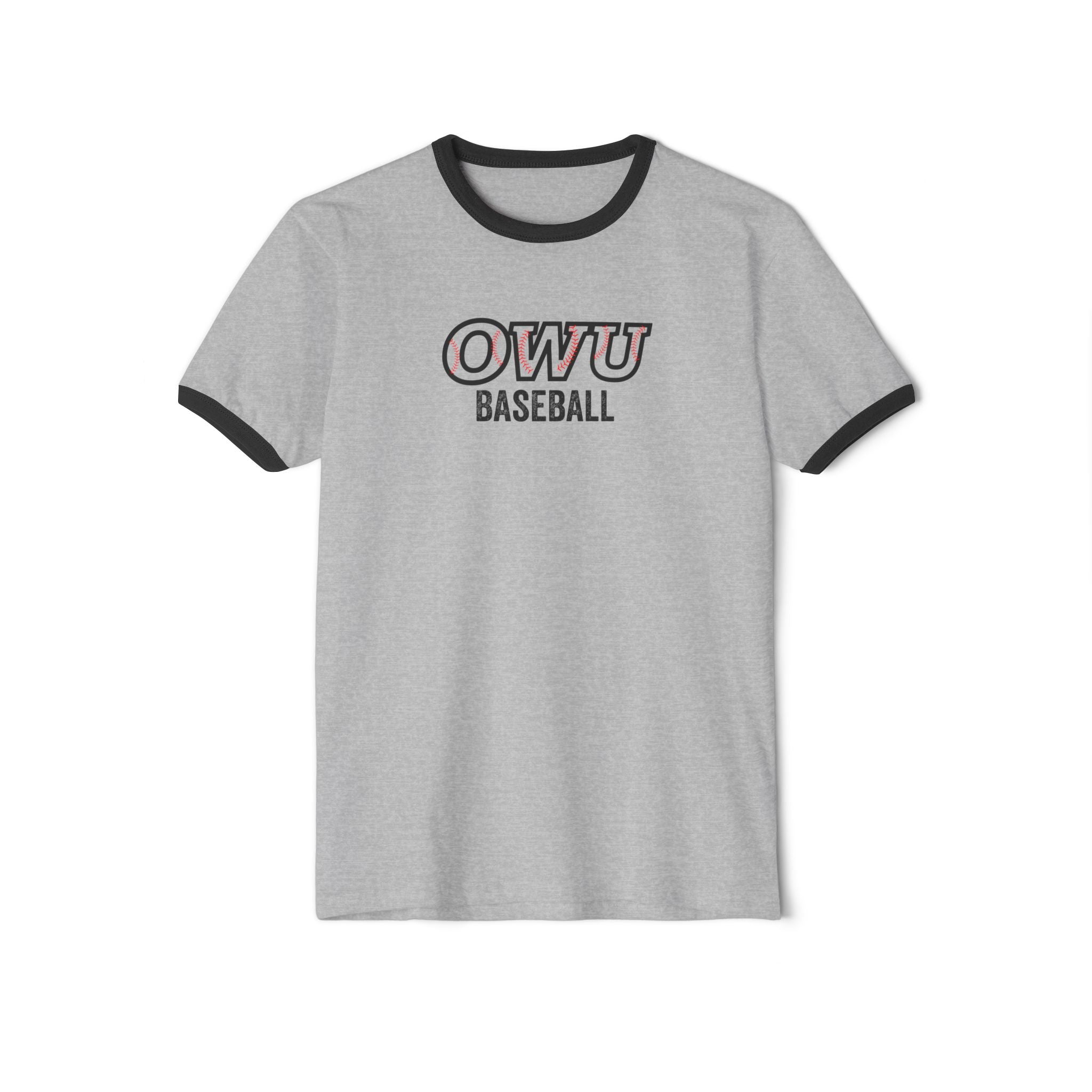 Adult Unisex OWU Baseball Stitches Graphic Short Sleeve Ringer Tee