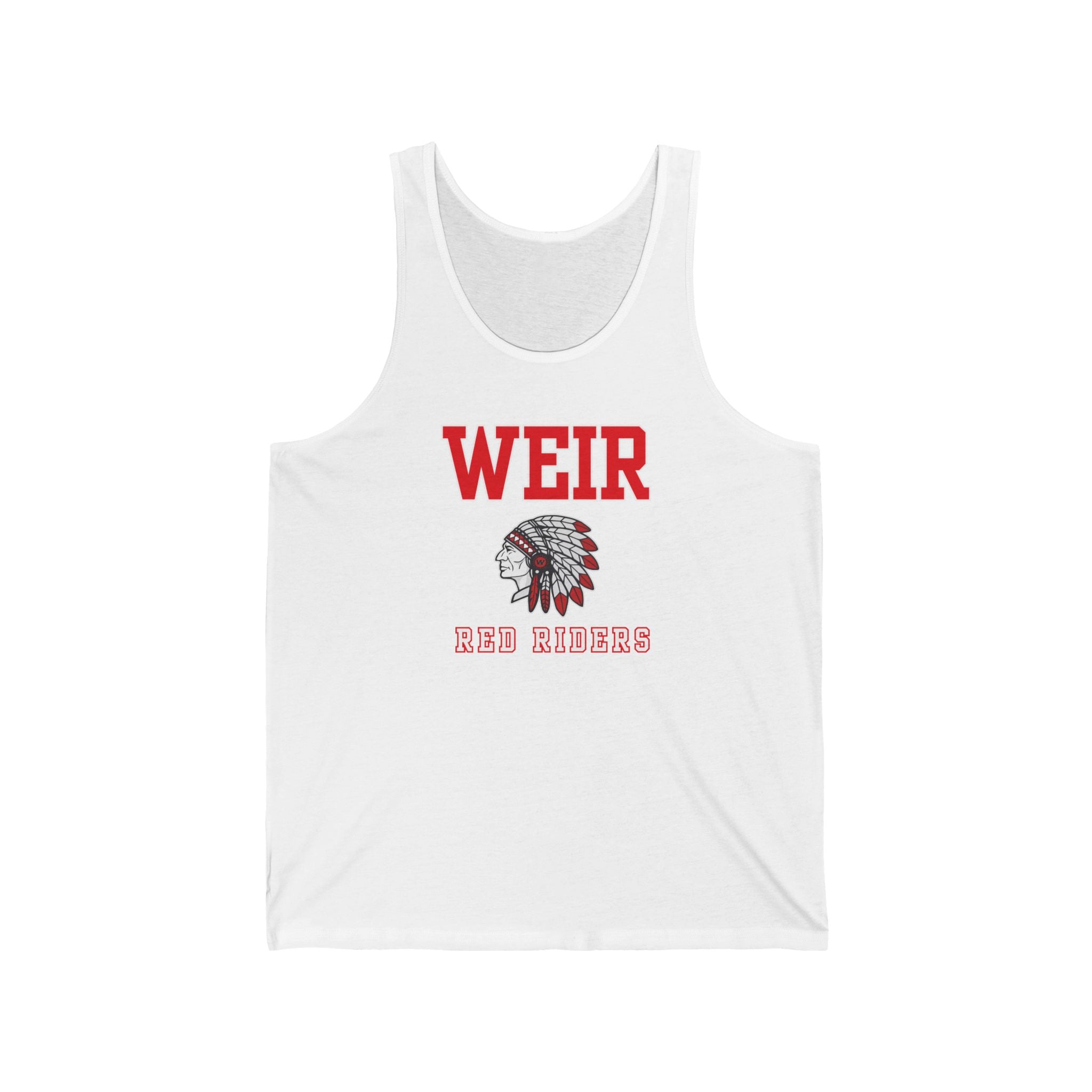 Adult Unisex Weir Red Riders Classic Mascot Graphic Bella + Canvas Tank