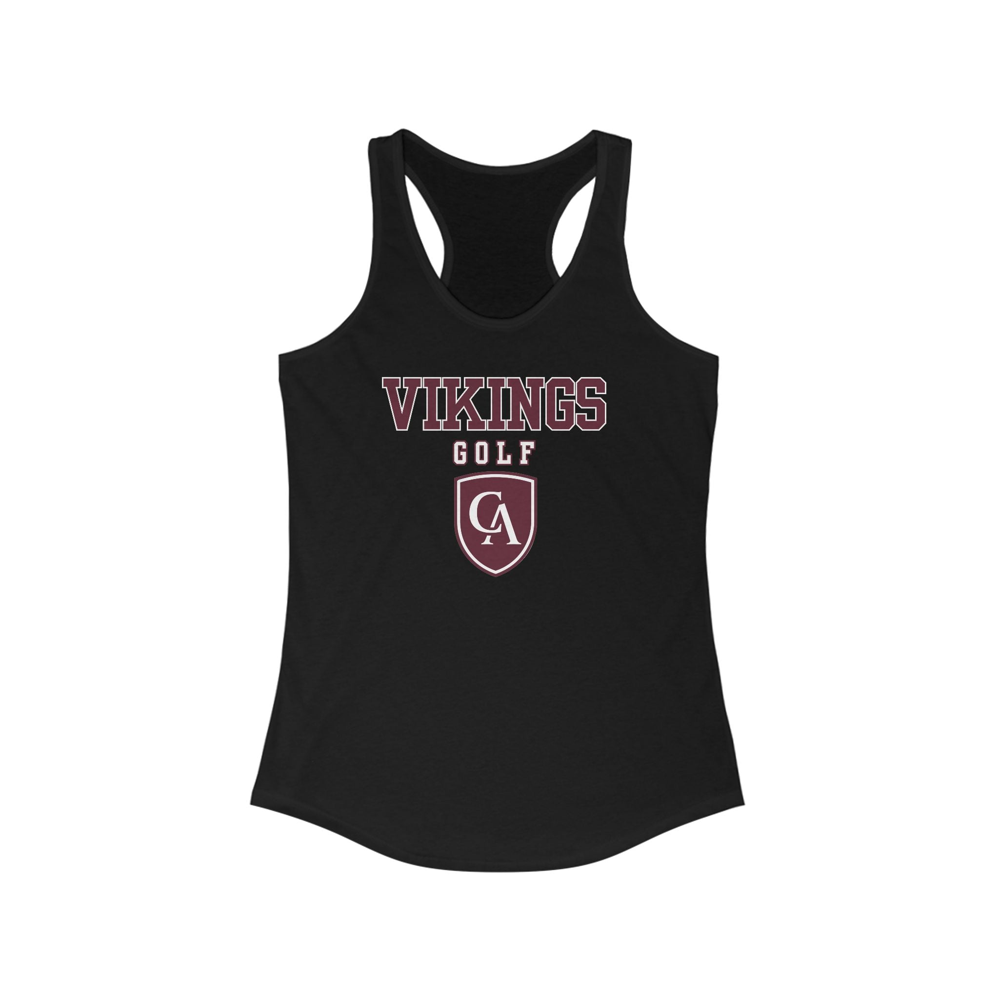 Women's Columbus Academy Vikings Golf Graphic Next Level Racerback Tank