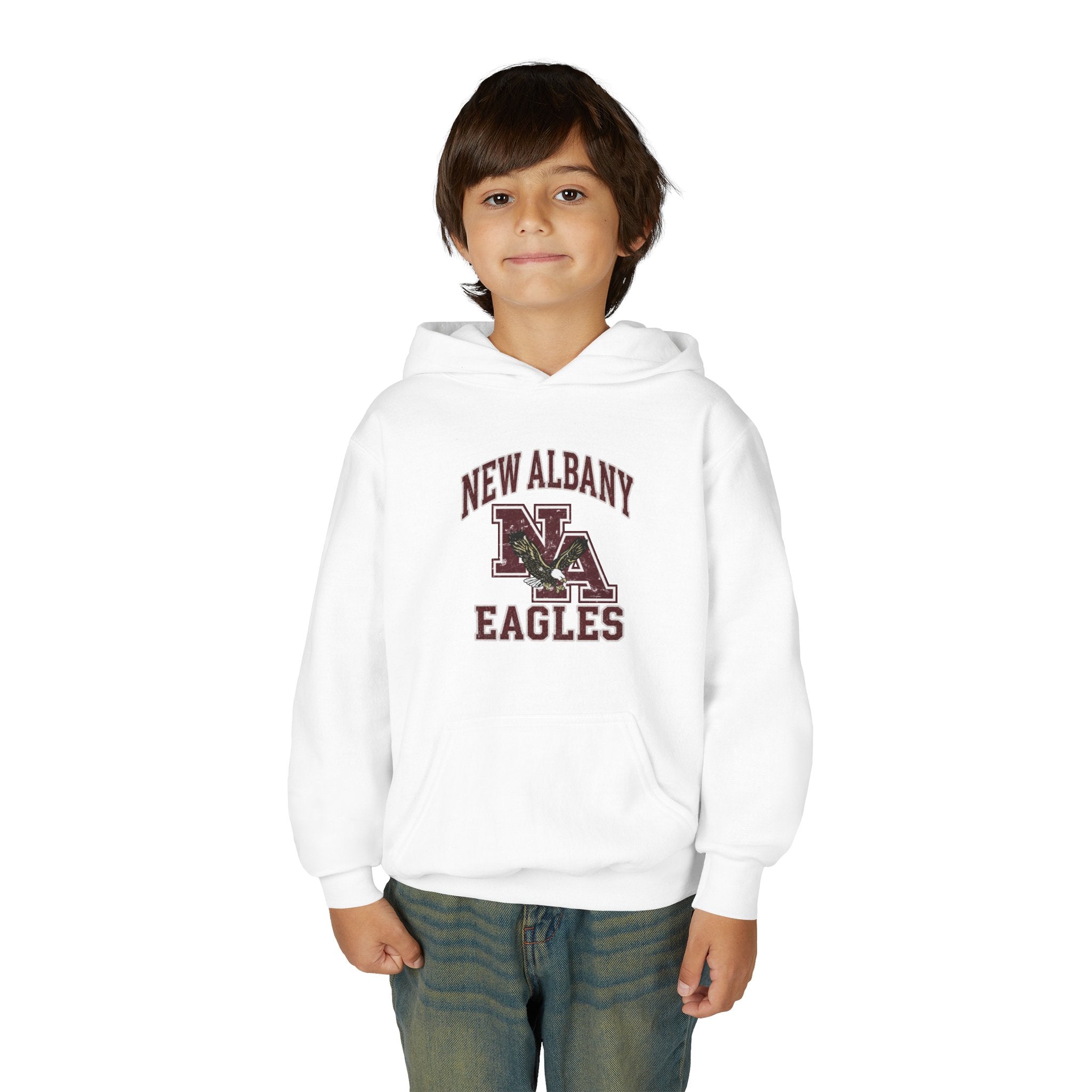 Youth New Albany Vintage Vibes Football Logo Graphic Hoodie