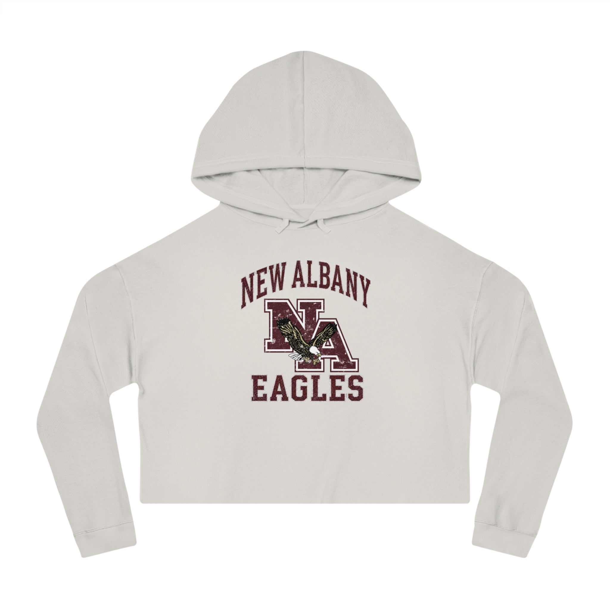 Women's New Albany Vintage Vibes Football Logo Graphic Crop Hoodie