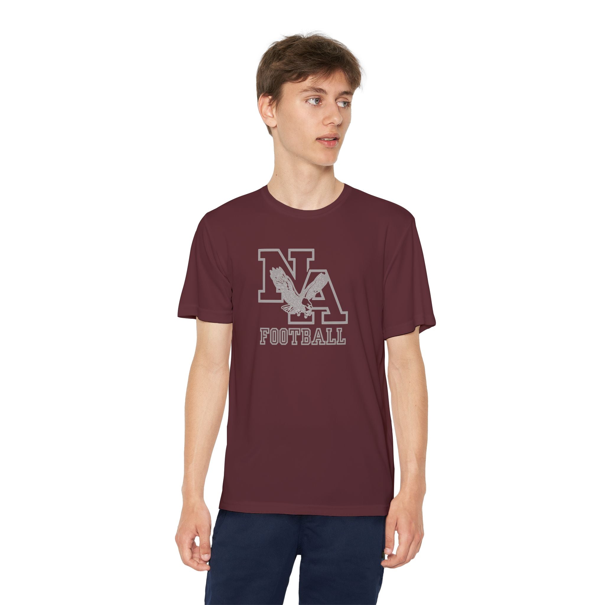 Youth New Albany Tonal Football Logo Graphic Short Sleeve Performance Tee