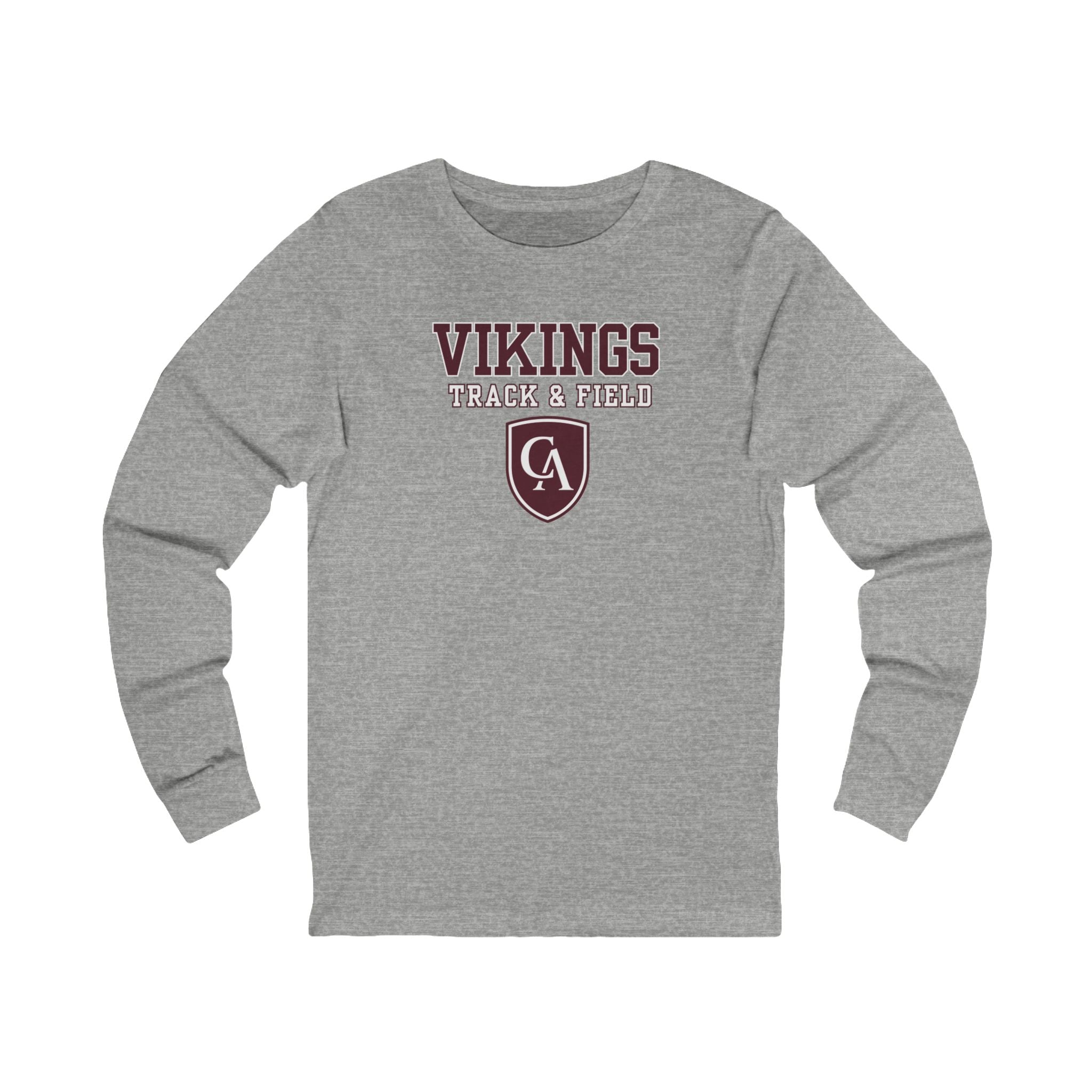 Adult Unisex Columbus Academy Vikings Track & Field Graphic Bella + Canvas Long Sleeve Soft Tee