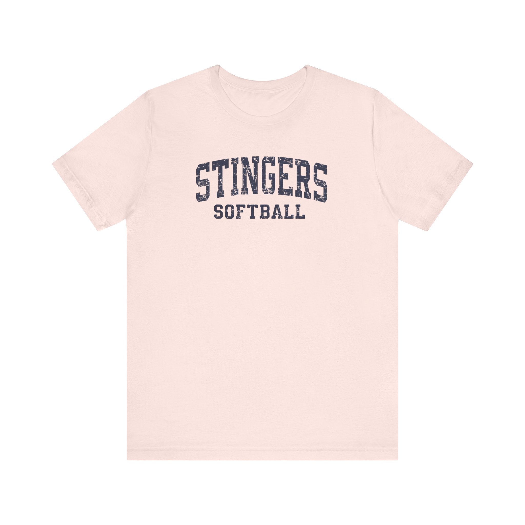 Adult Unisex Stingers Softball Vintage Distressed Graphic Short Sleeve Bella + Canvas Soft Tee