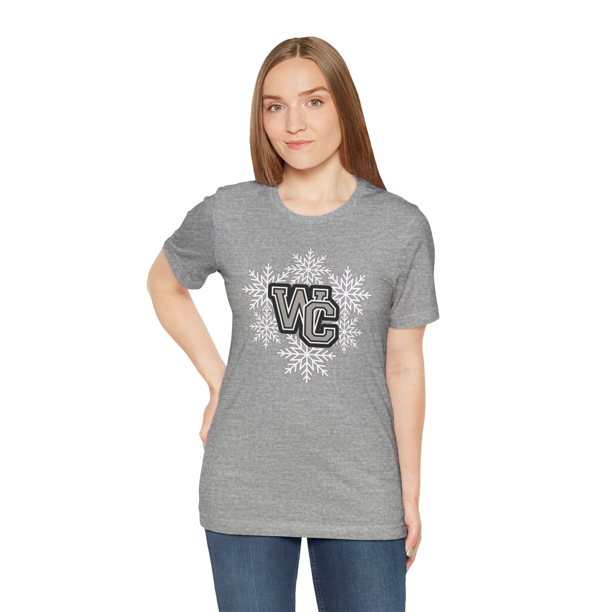 Adult Unisex Westerville Central Spirited Snowflake Graphic Short Sleeve Soft Tee