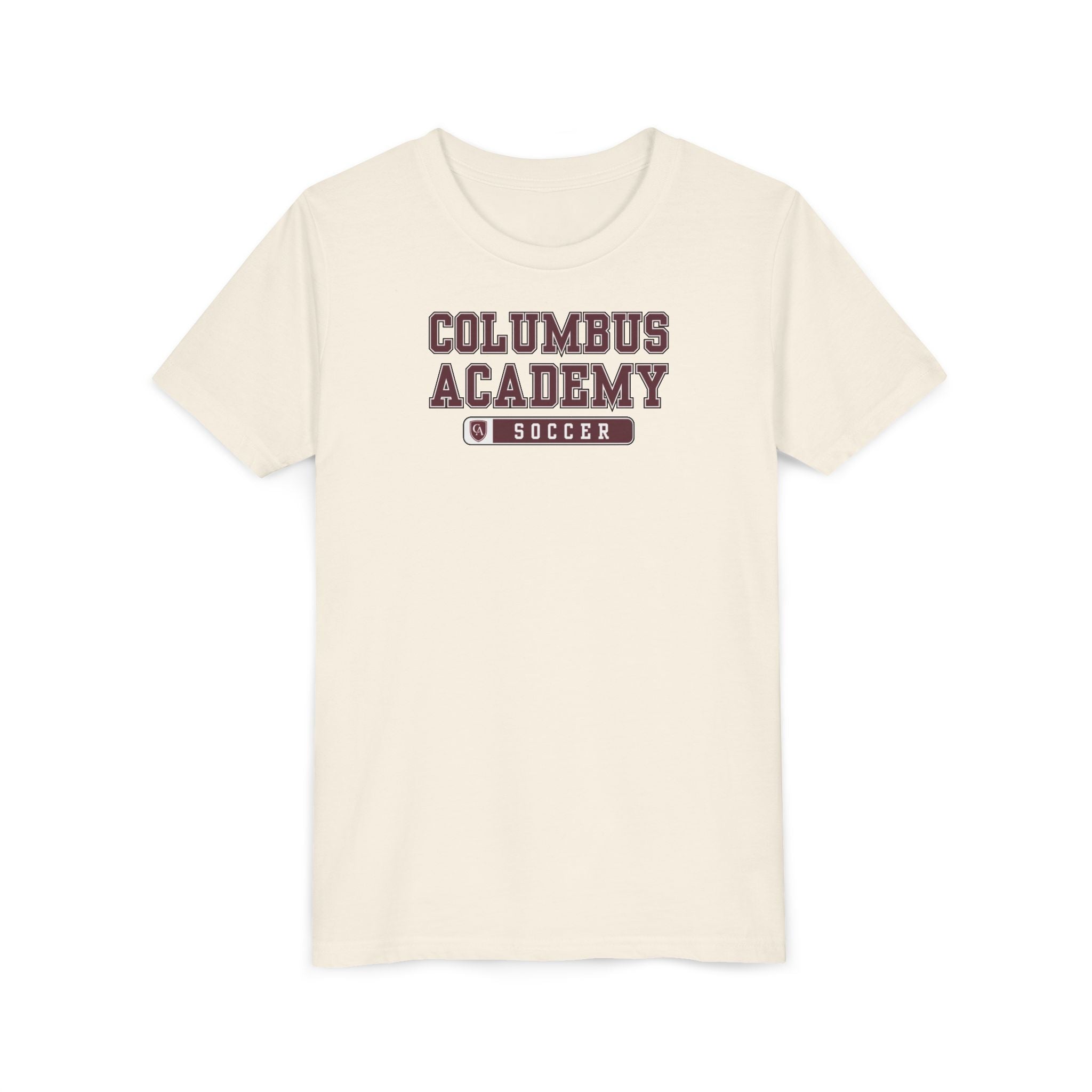 Youth Columbus Academy Soccer Graphic Short Sleeve Bella + Canvas Soft Tee