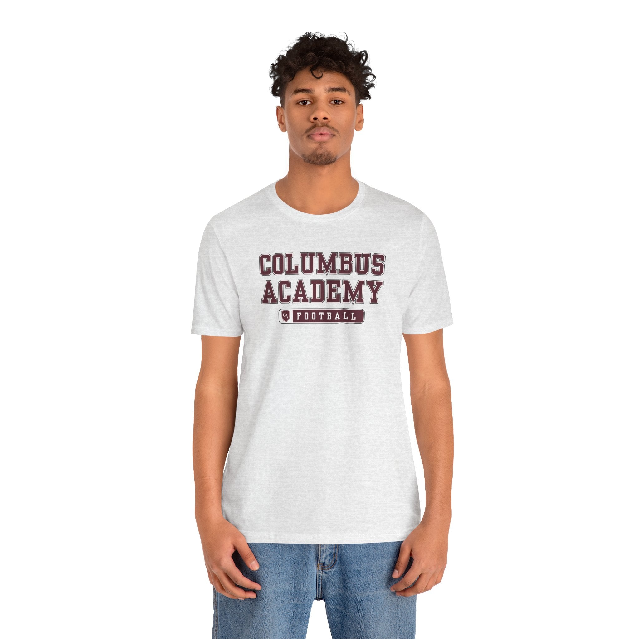 Adult Unisex Columbus Academy Football Graphic Short Sleeve Bella + Canvas Soft Tee