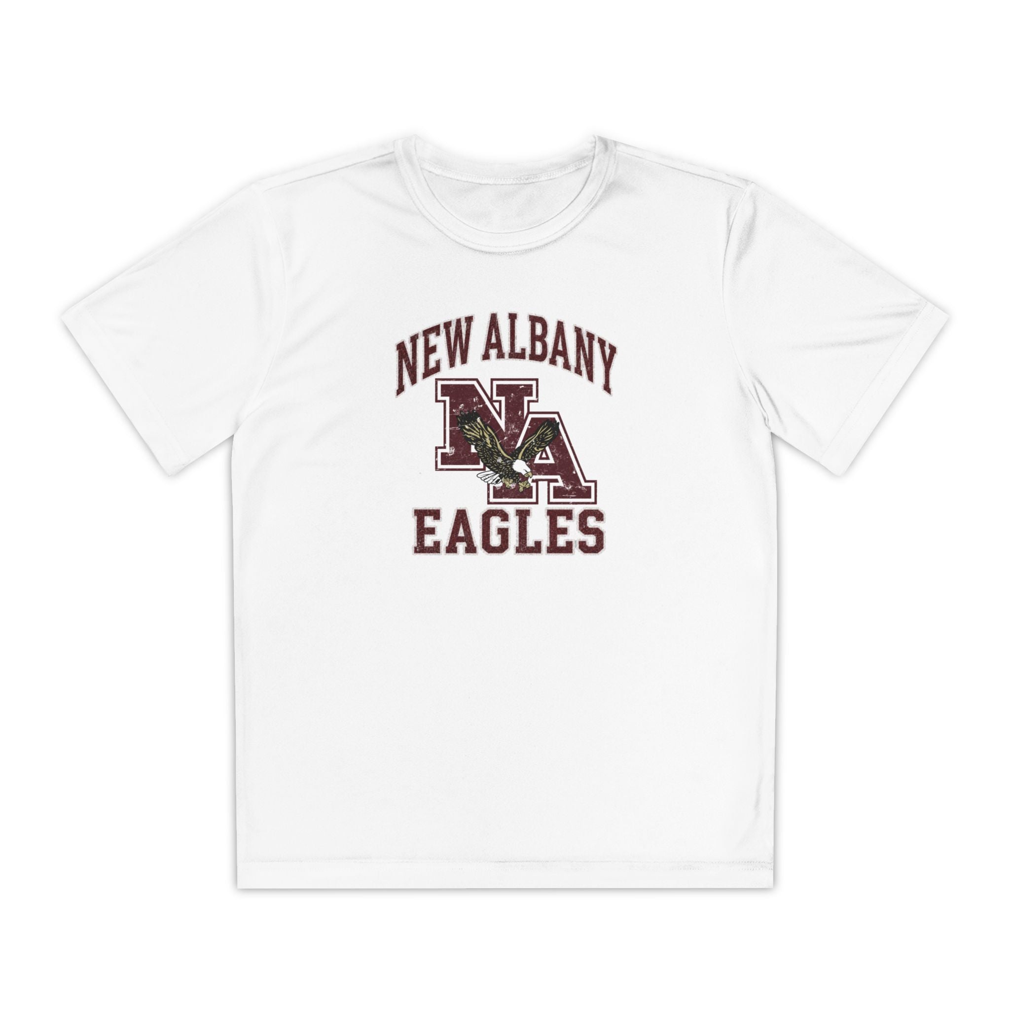 Youth New Albany Vintage Vibes Football Logo Graphic Sport-Tek Competitor Performance Tee