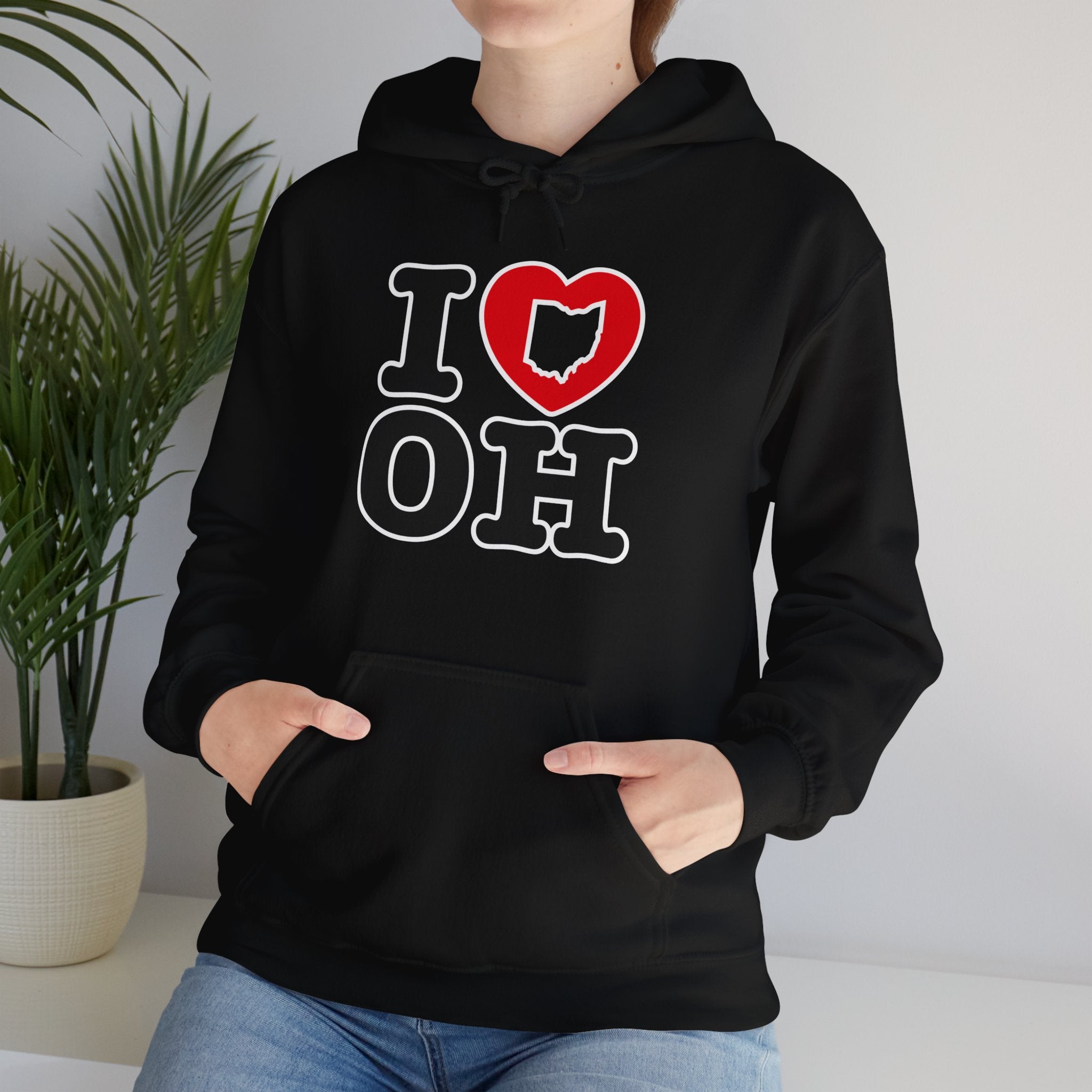 Adult Unisex I Heart OH Graphic Hoodie