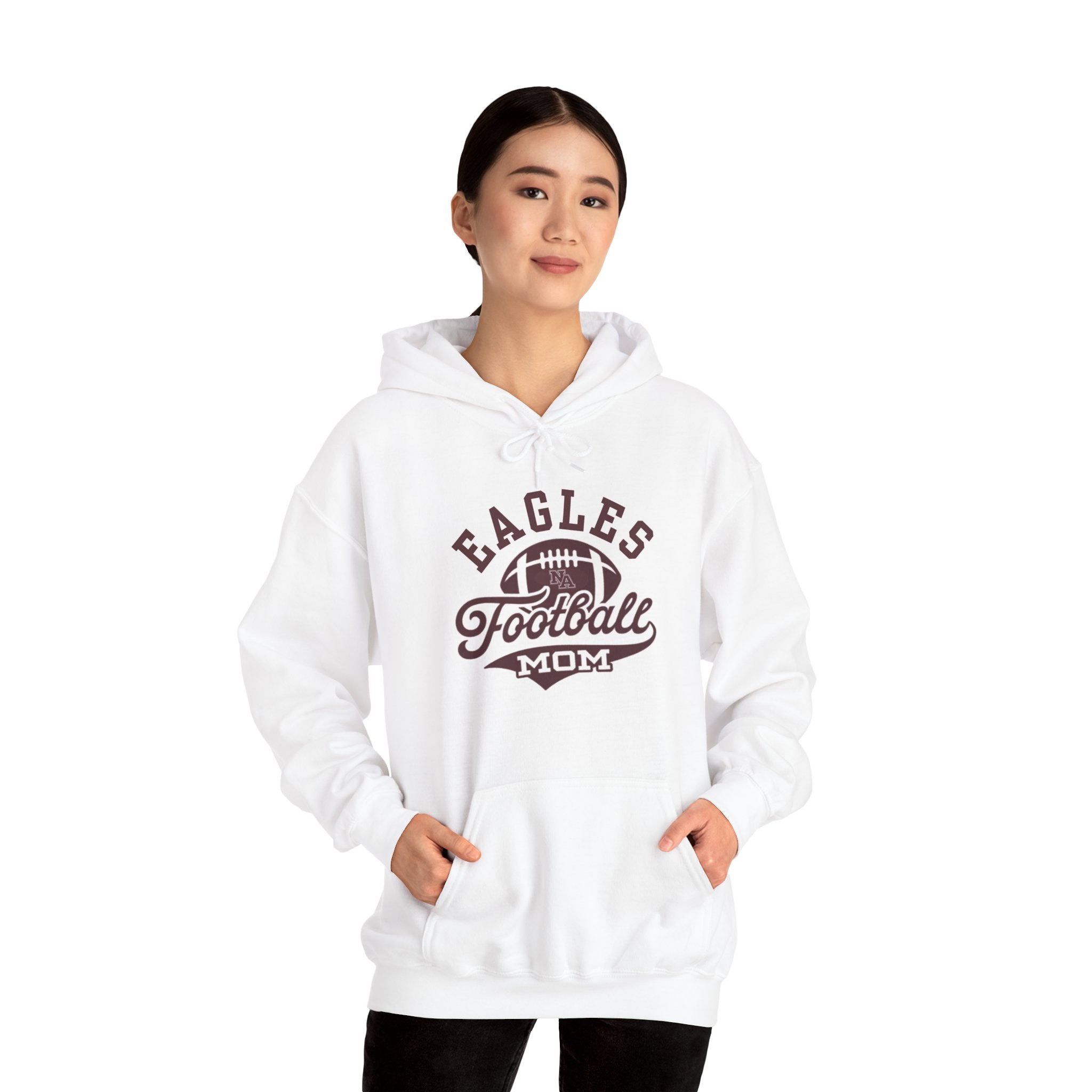 Adult Unisex Eagles Spirit Script Football Mom Graphic Hoodie