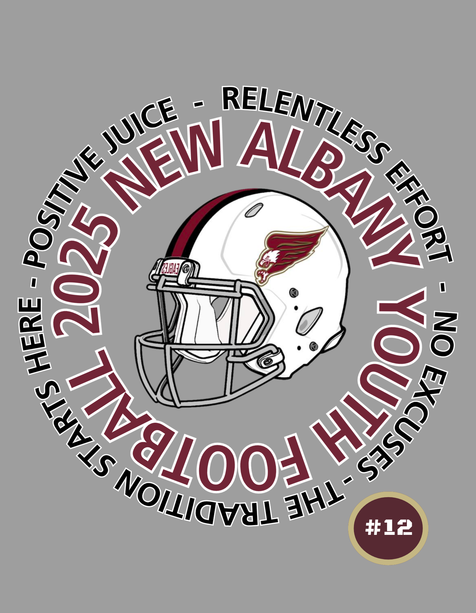 Adult Unisex Choose your Graphic Hoodie with Customized Back - New Albany Football