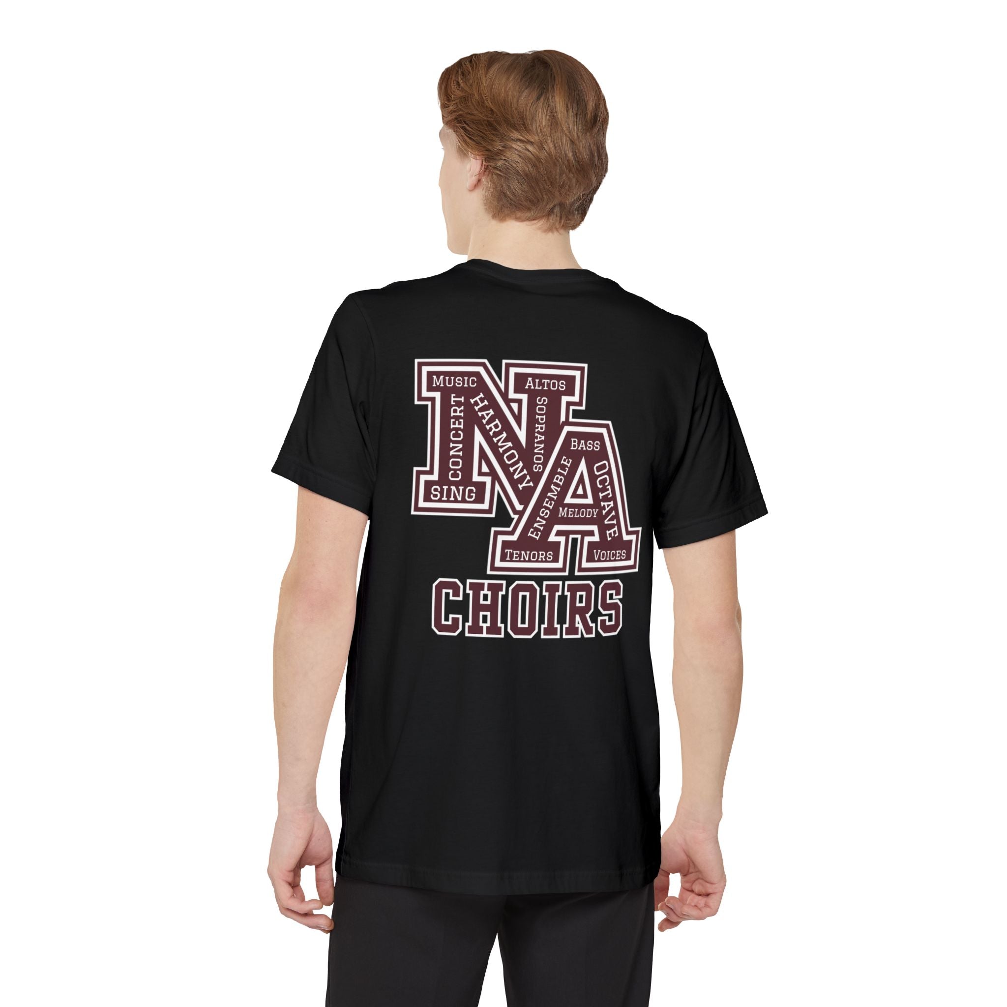 Adult Unisex Choirs Words NA Logo Graphic Pocket T-shirt