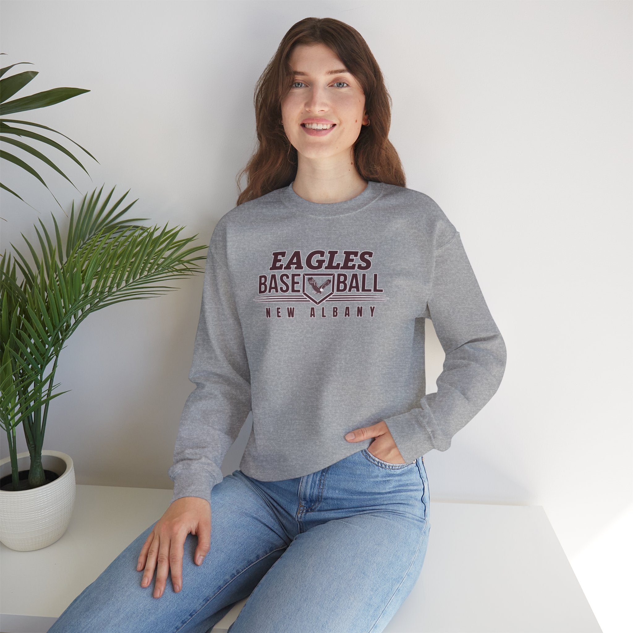 Adult Unisex New Albany Eagles Home Plate Pride Graphic Sweatshirt