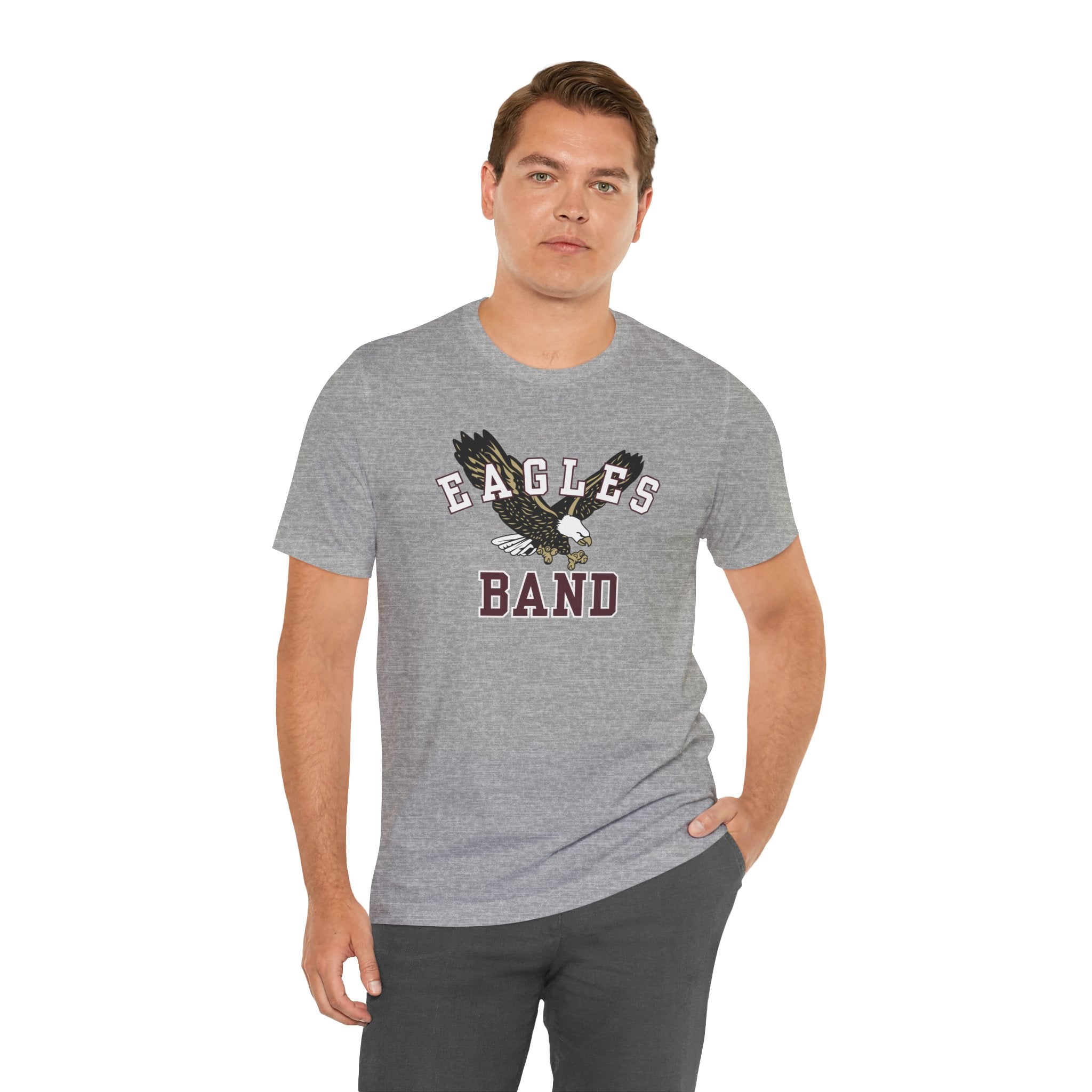 Adult Unisex Flying Band Eagle Graphic Short Sleeve Soft Tee