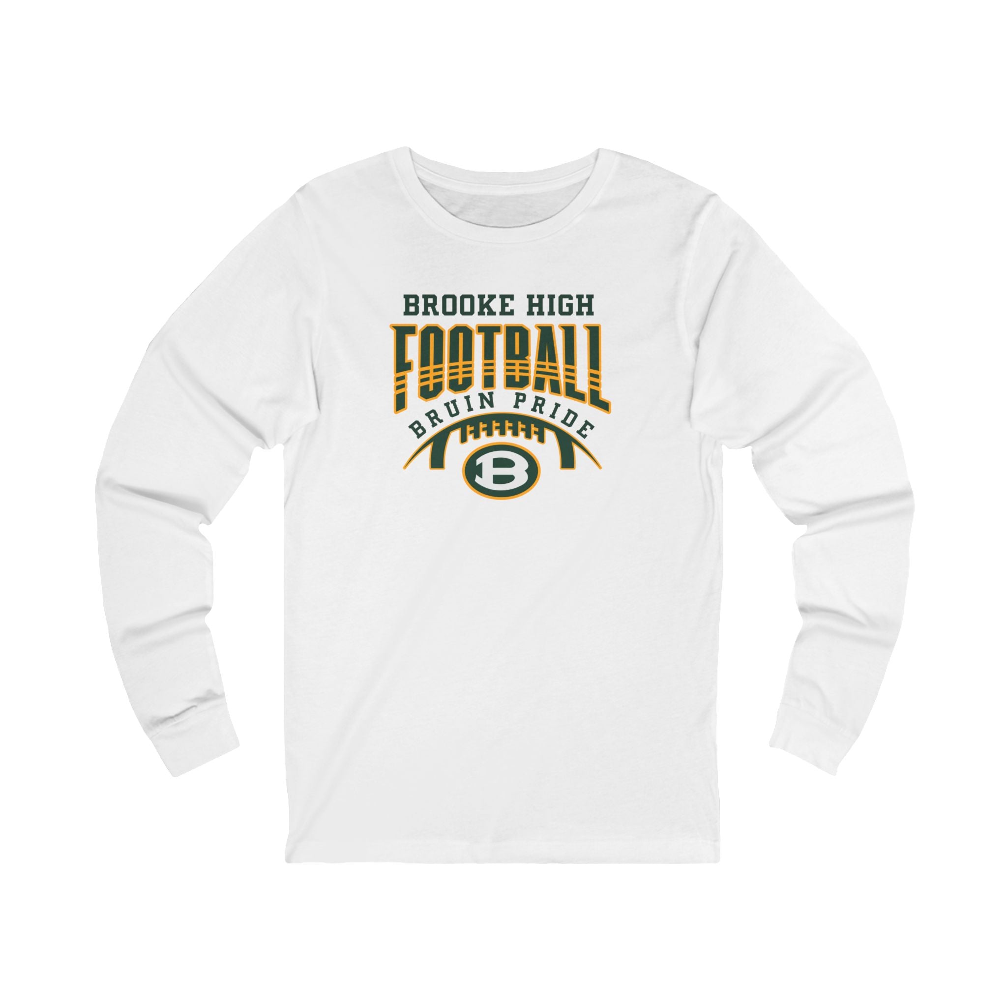 Adult Unisex Bruin Pride Football Graphic Long Sleeve Soft Tee