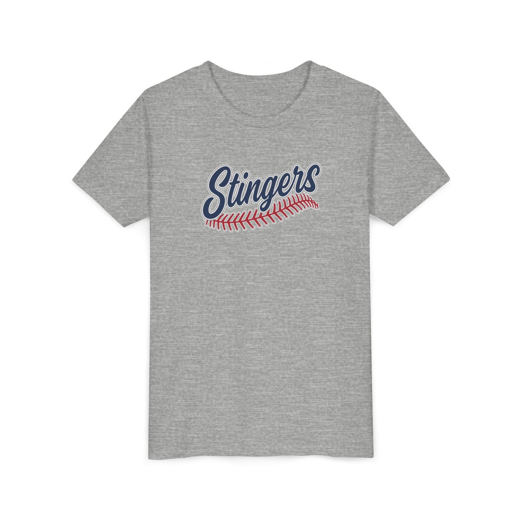Youth Stingers Softball Stitches Graphic Short Sleeve Bella + Canvas Soft Tee