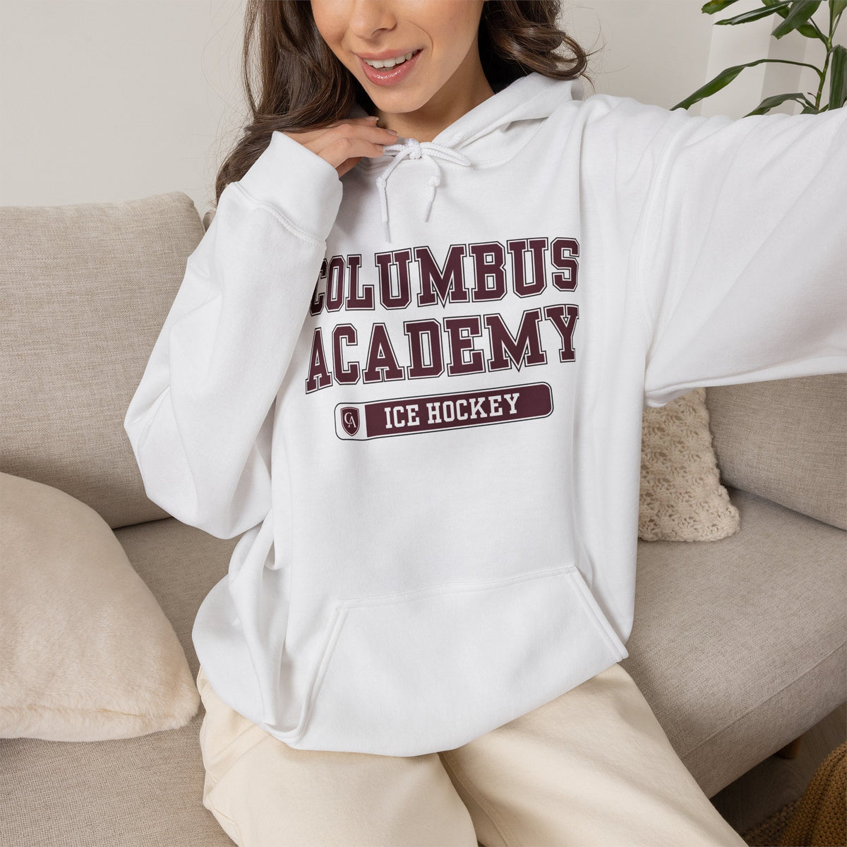 Adult Unisex Columbus Academy Ice Hockey Graphic Hoodie