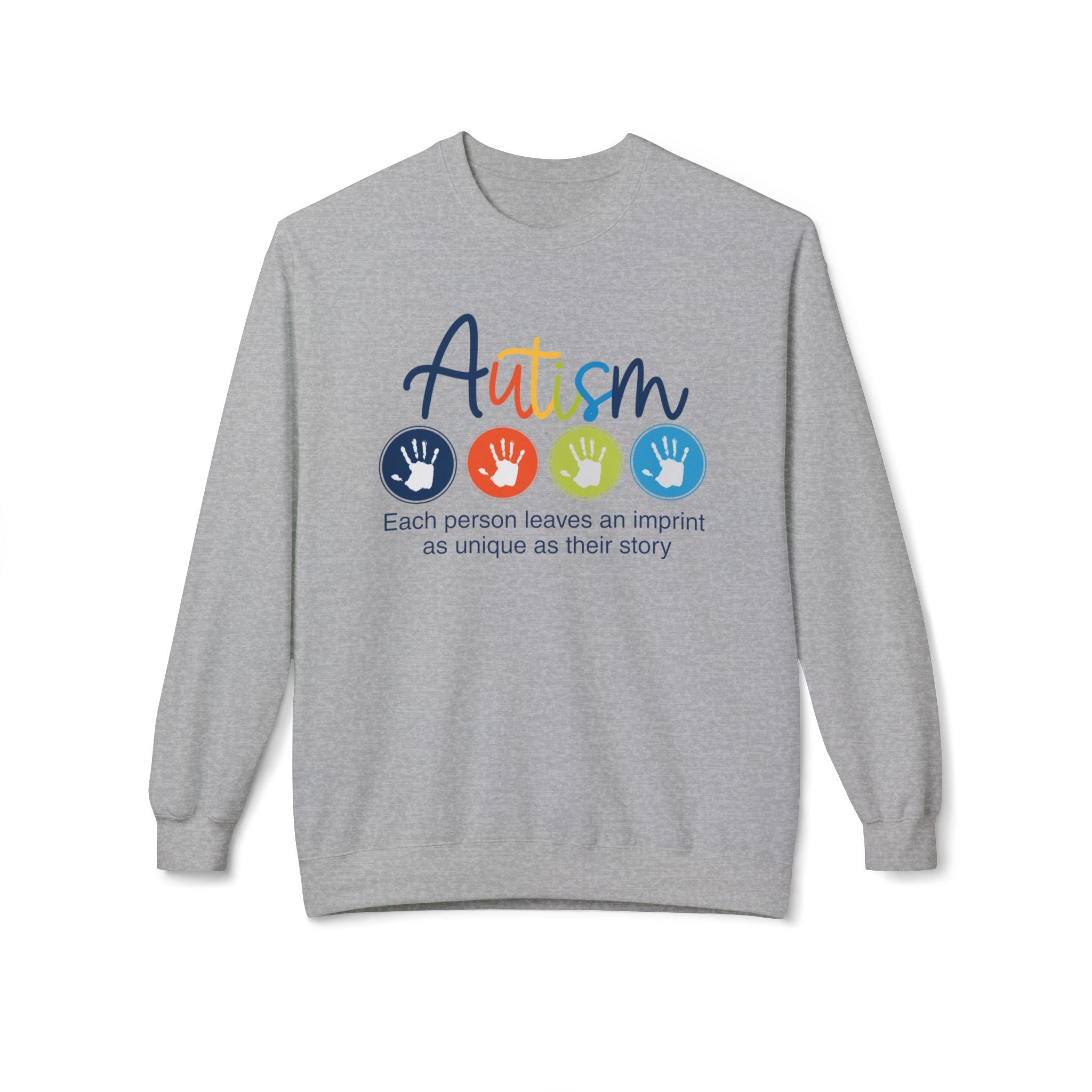 Adult Unisex Autism Imprint Graphic Soft Style Sweatshirt