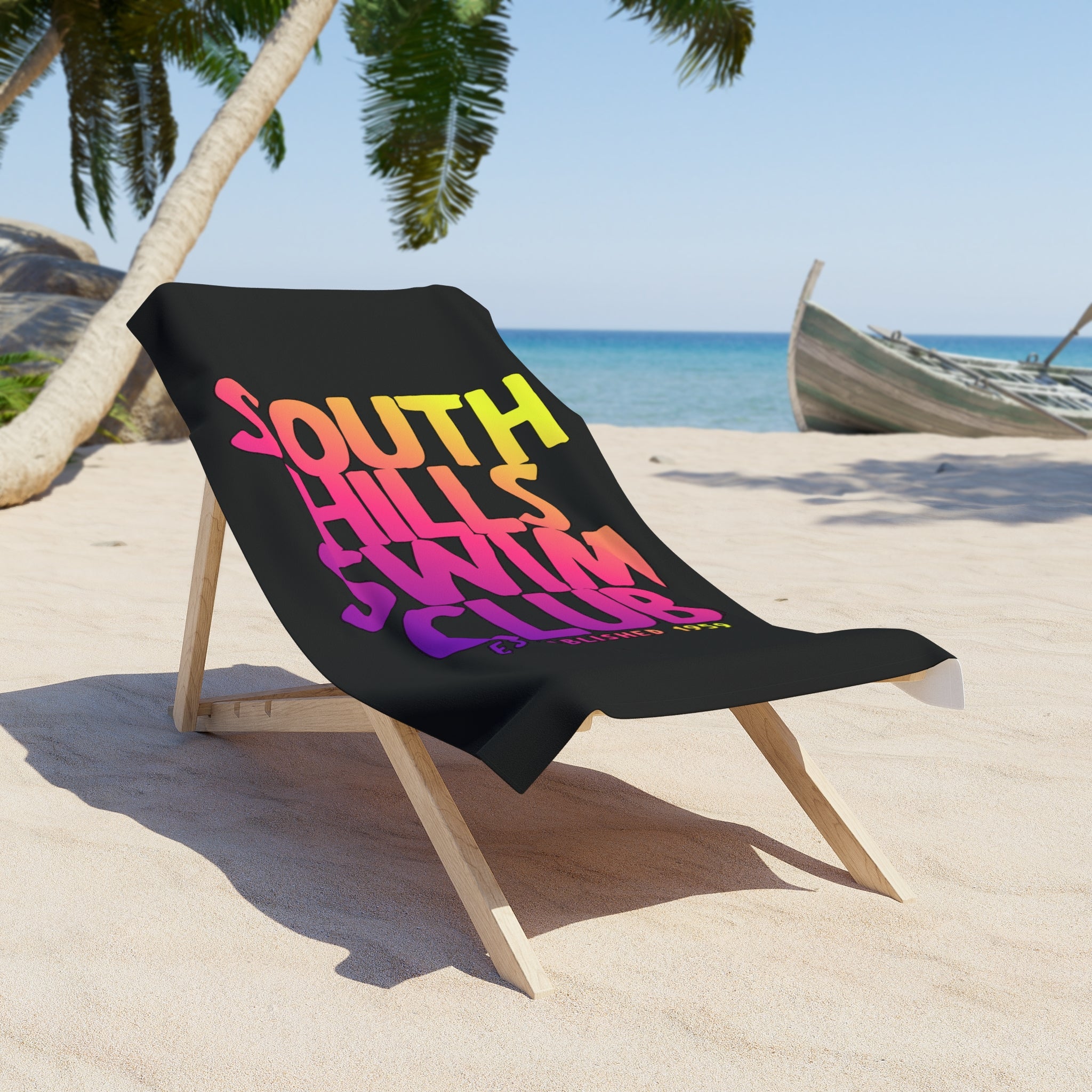 South Hills Swim Club SHSC Ombre Graphic Beach Towel