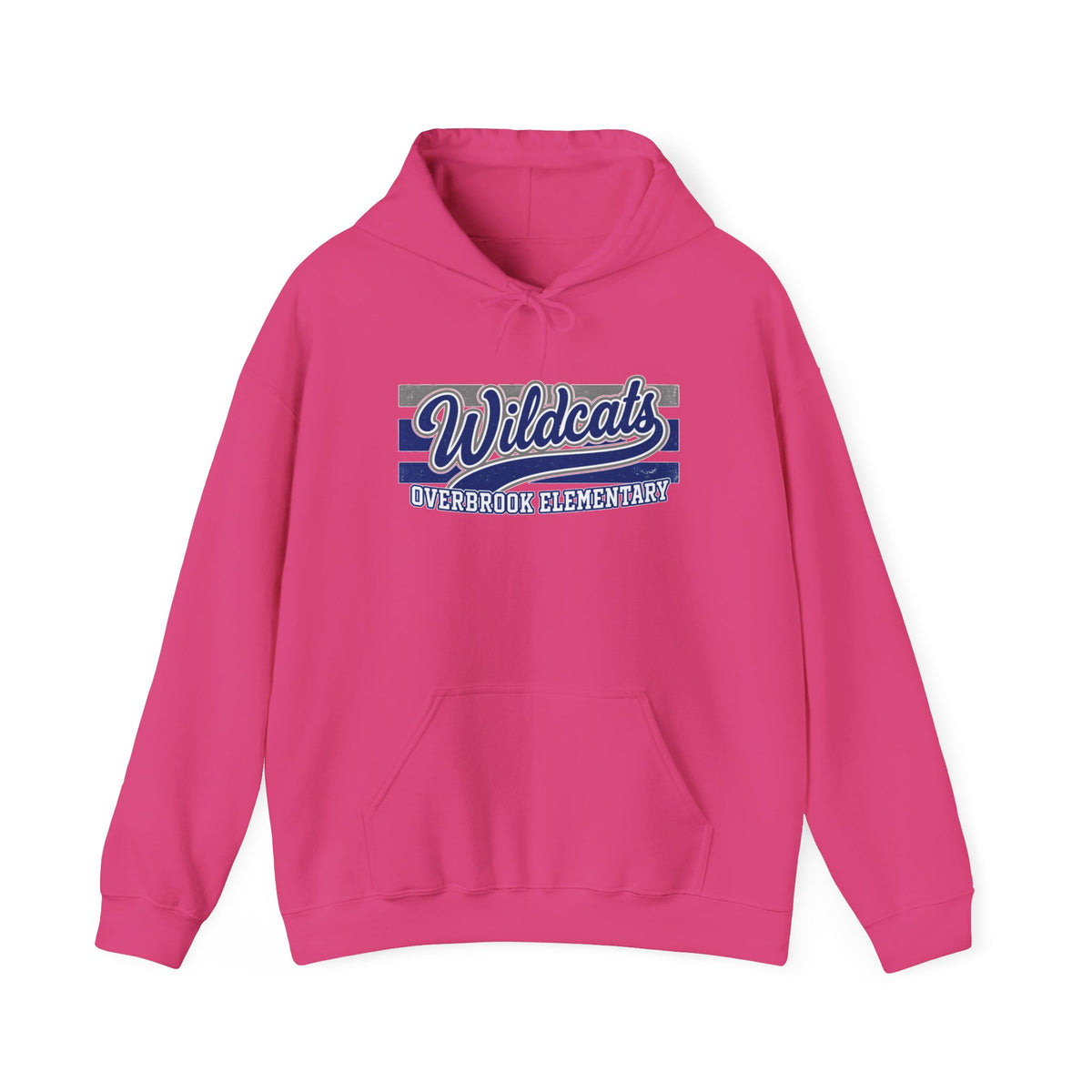 Adult Unisex Overbrook Elementary Wildcats Vintage Distressed Spirit Graphic Hoodie