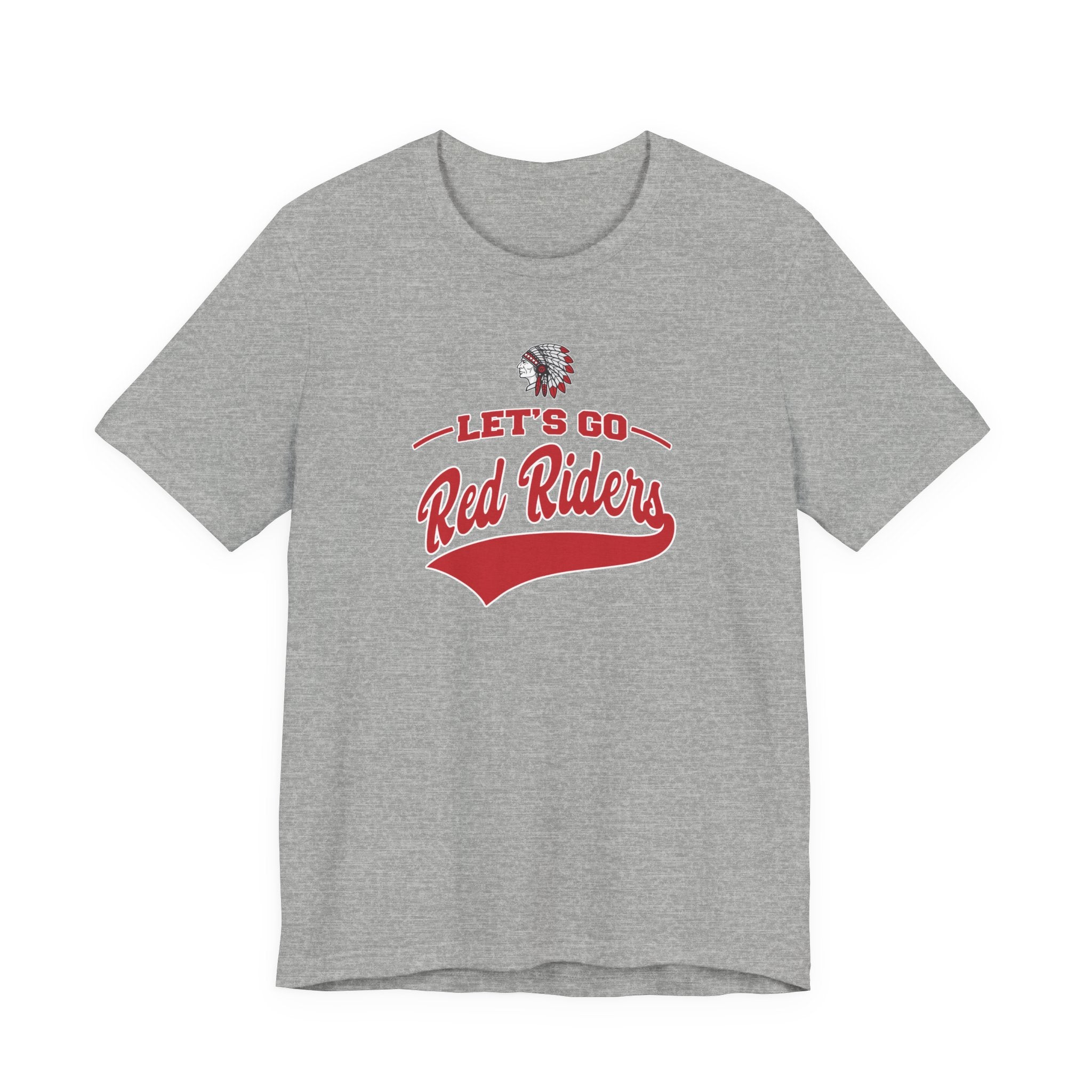 Adult Unisex Let's Go Red Riders Graphic Short Sleeve Bella + Canvas Soft Tee