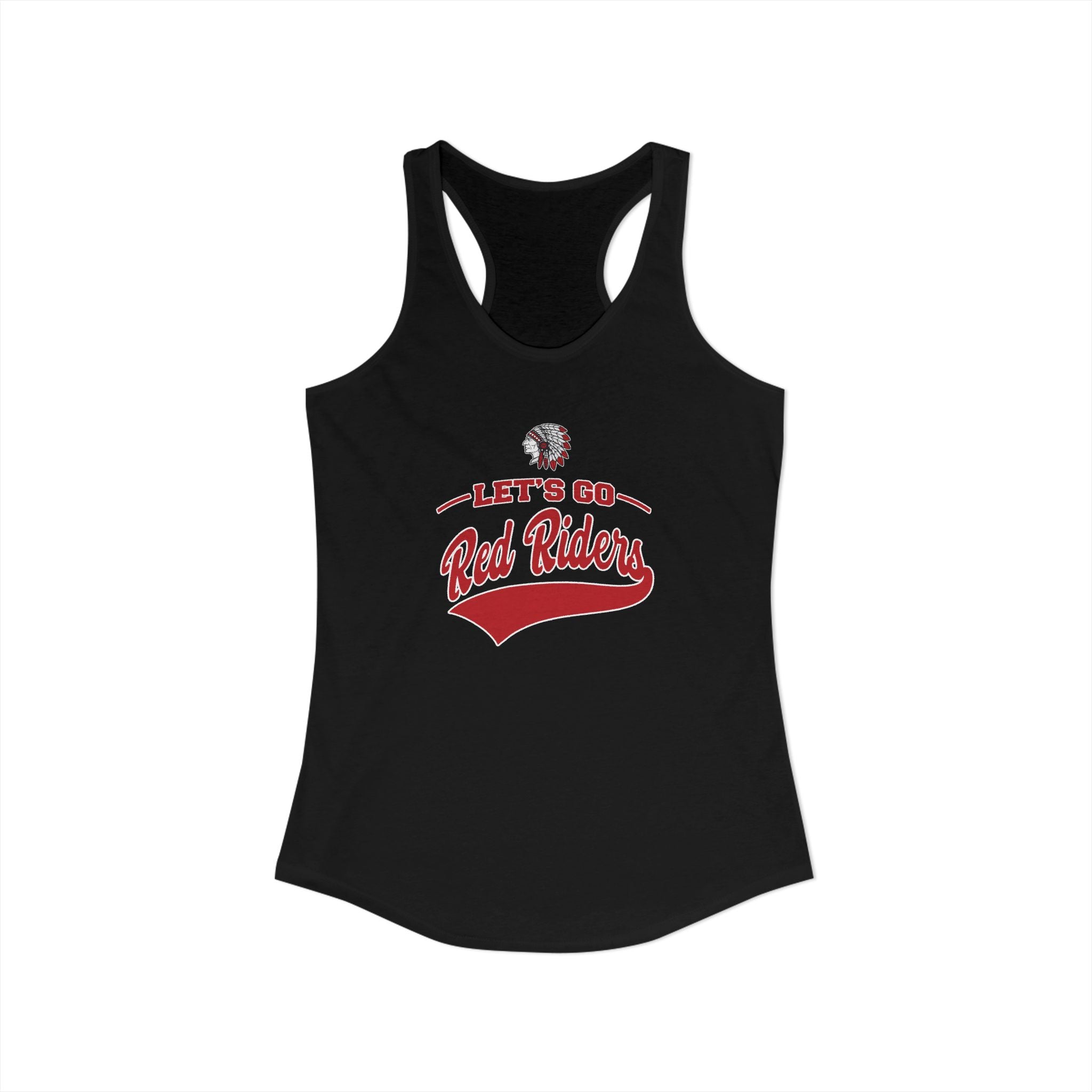 Women's Let's Go Red Riders Graphic Next Level Racerback Tank