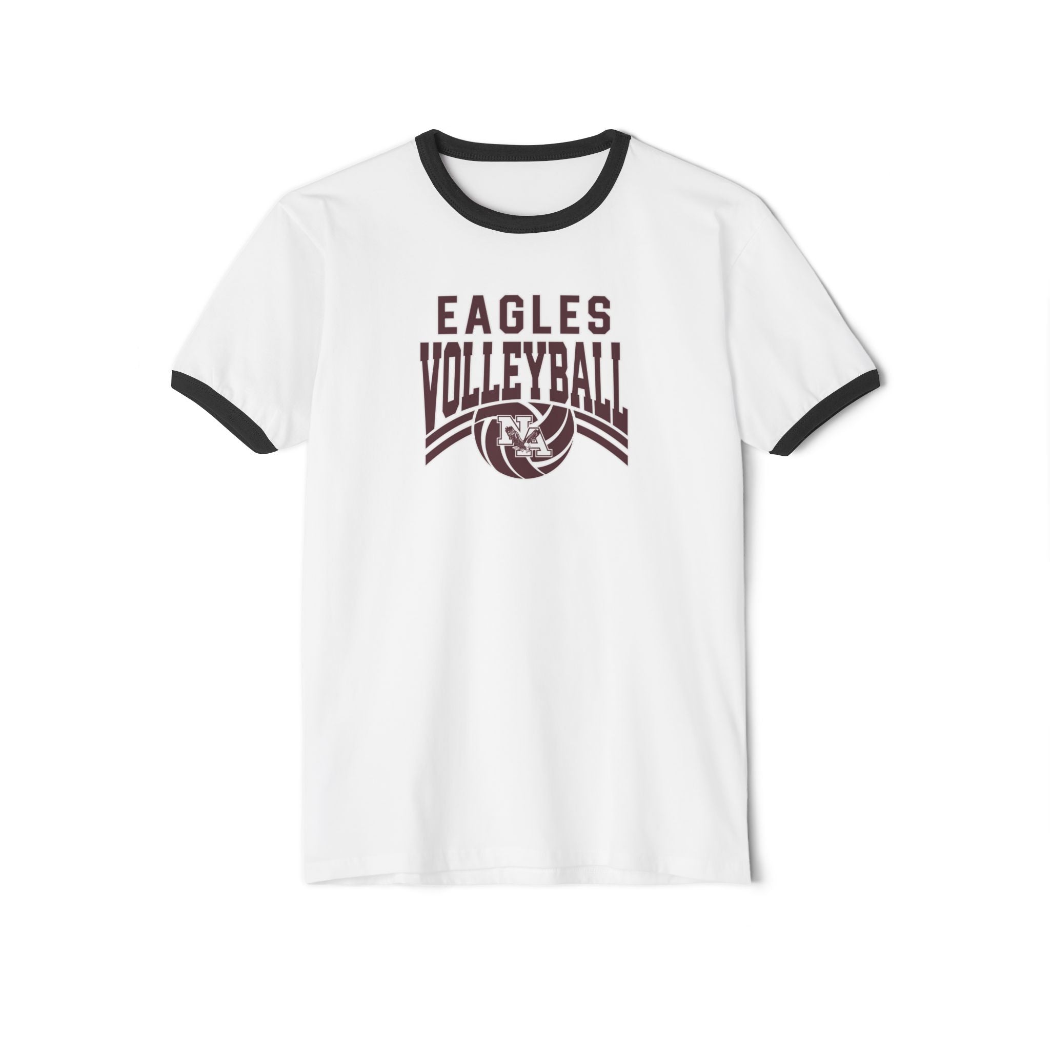 Adult Unisex New Albany Volleyball Varsity Arch Graphic Short Sleeve Ringer Tee