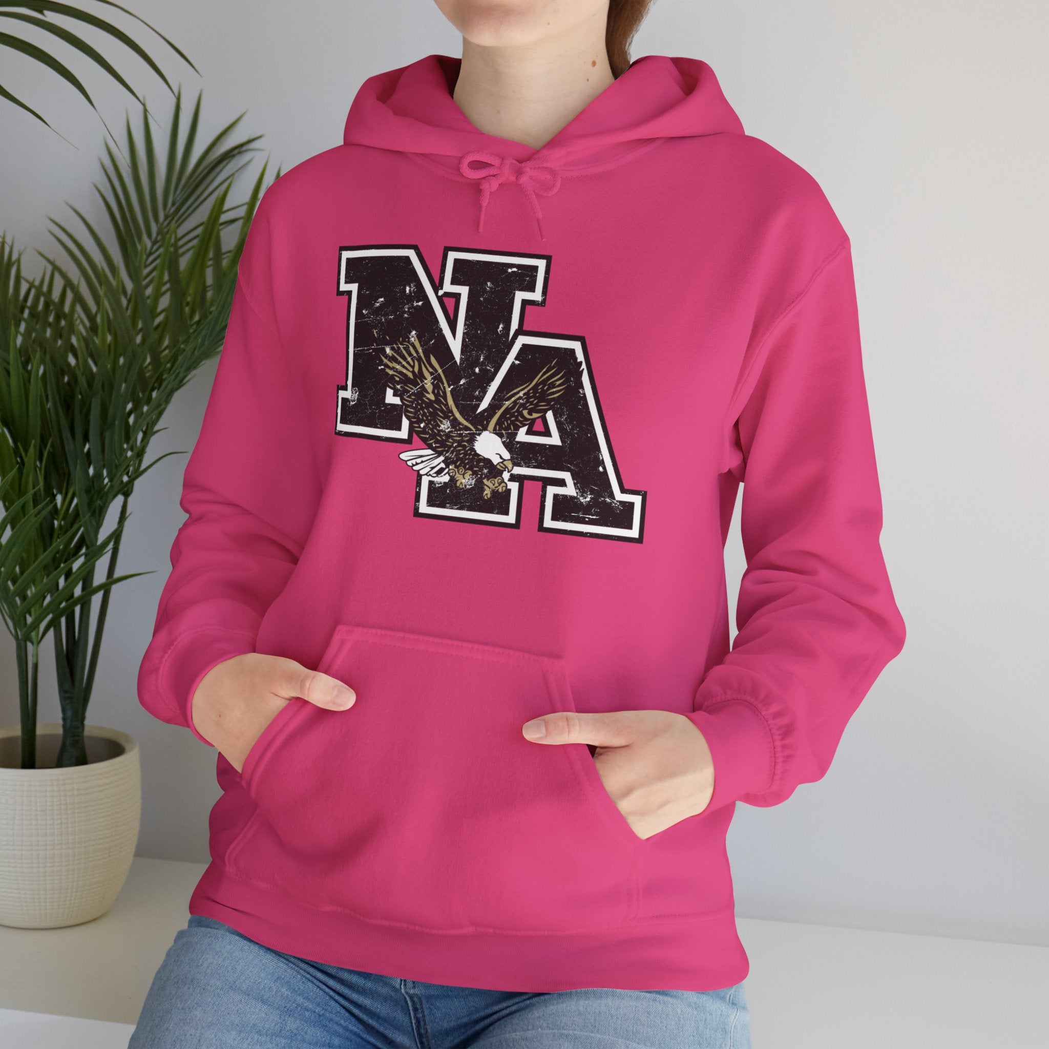 Adult Unisex Vintage Distressed Logo Graphic Hoodie - Pink October