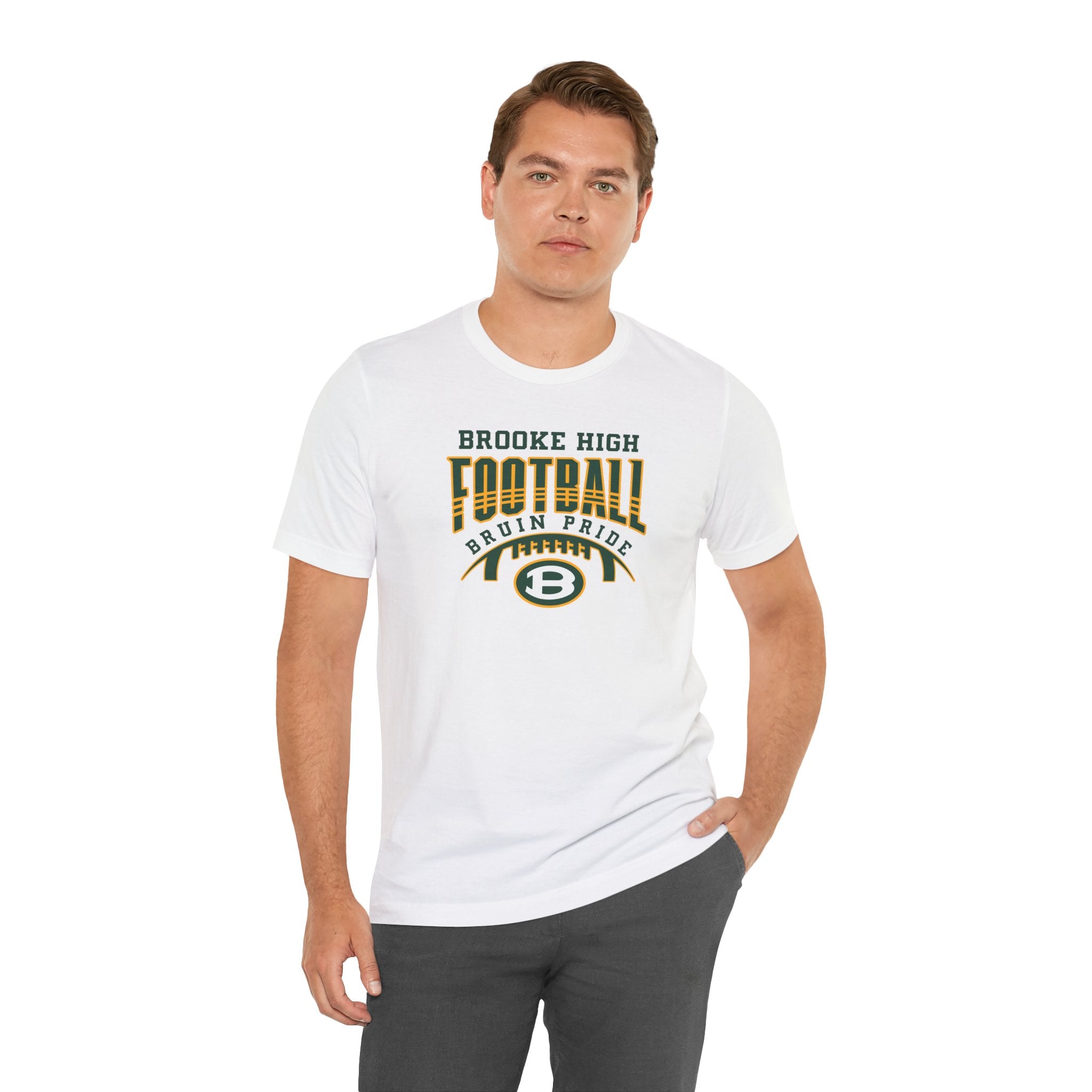 Adult Unisex Bruin Pride Football Graphic Short Sleeve Soft Tee